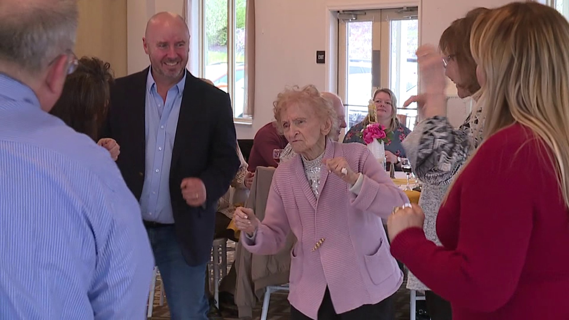 One woman celebrated a milestone birthday in Archbald on Saturday.