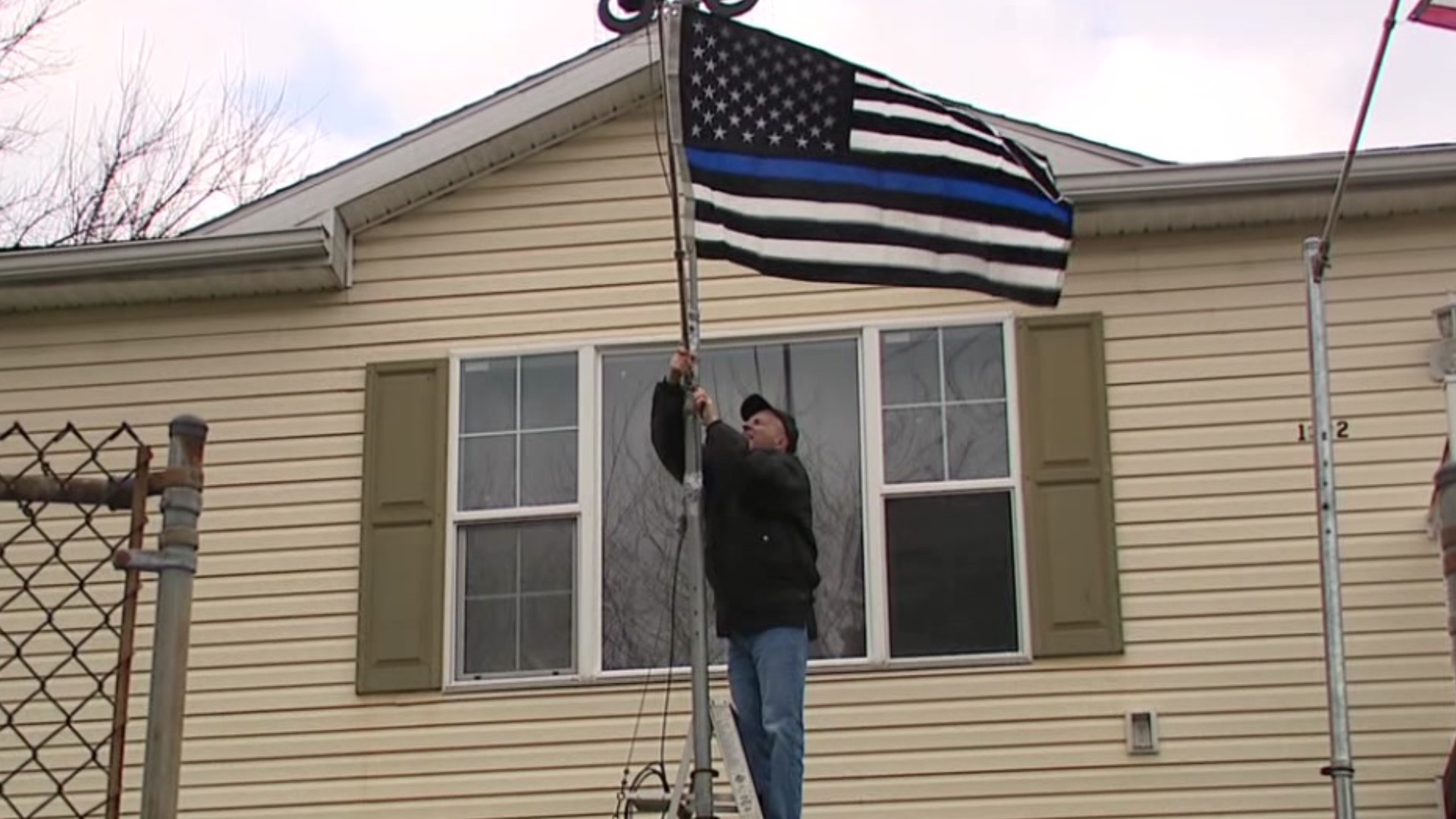 Neighbors are showing support for the Scranton Police Department after an officer was shot and critically wounded Thursday morning.