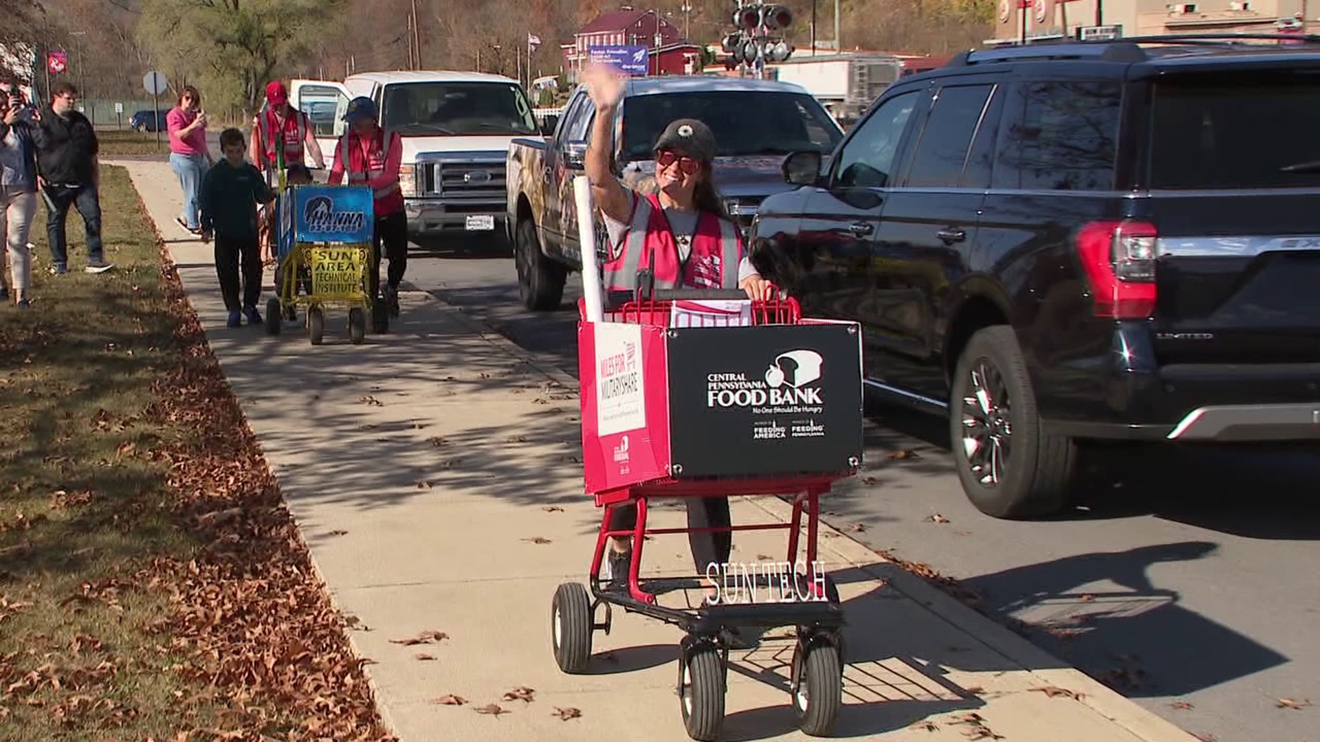 Newswatch 16's Mackenzie Aucker caught up with Lura and Shelly on their walk to raise money for a nearby food bank.