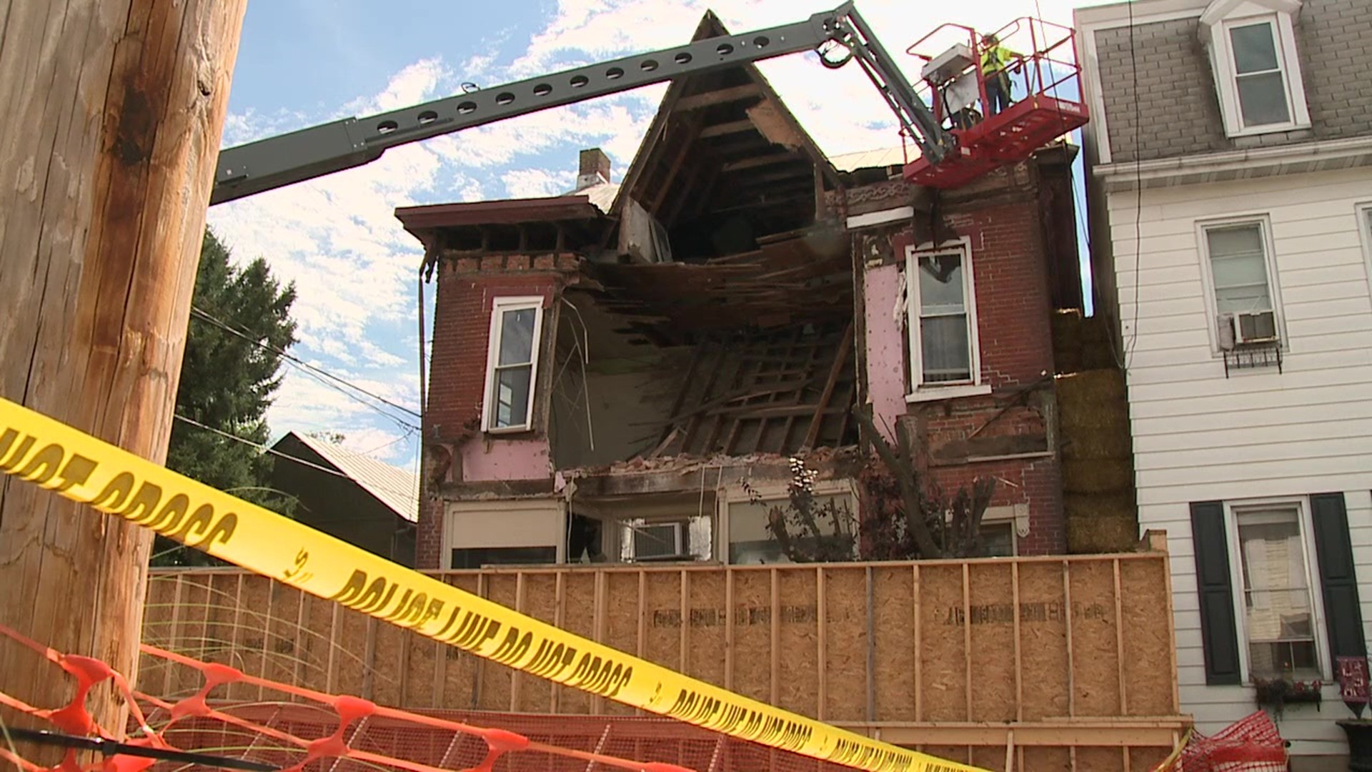 Part of the second floor of a home on Liberty Street in Orwigsburg collapsed Sunday morning.
