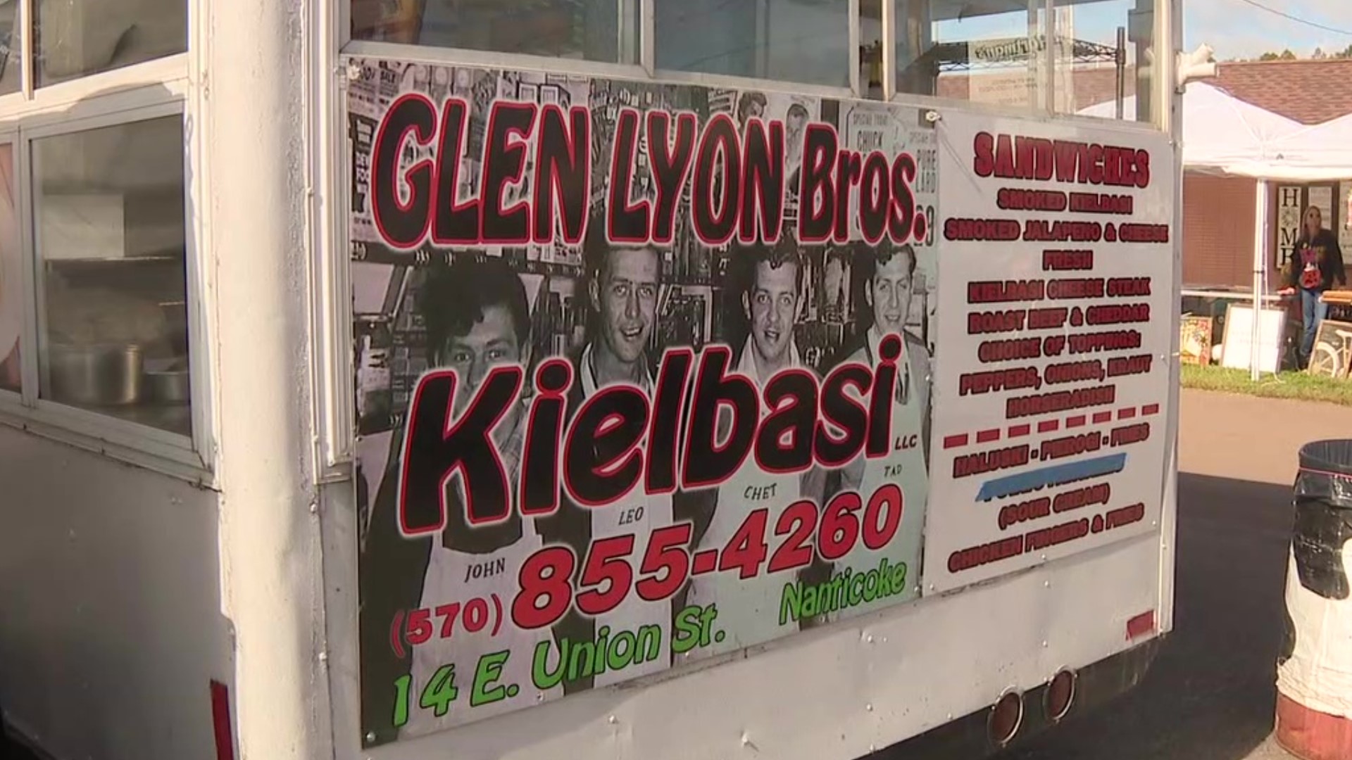 A kielbasi shop caught fire Wednesday morning as the business owner was preparing food for his stand at the Bloomsburg Fair.