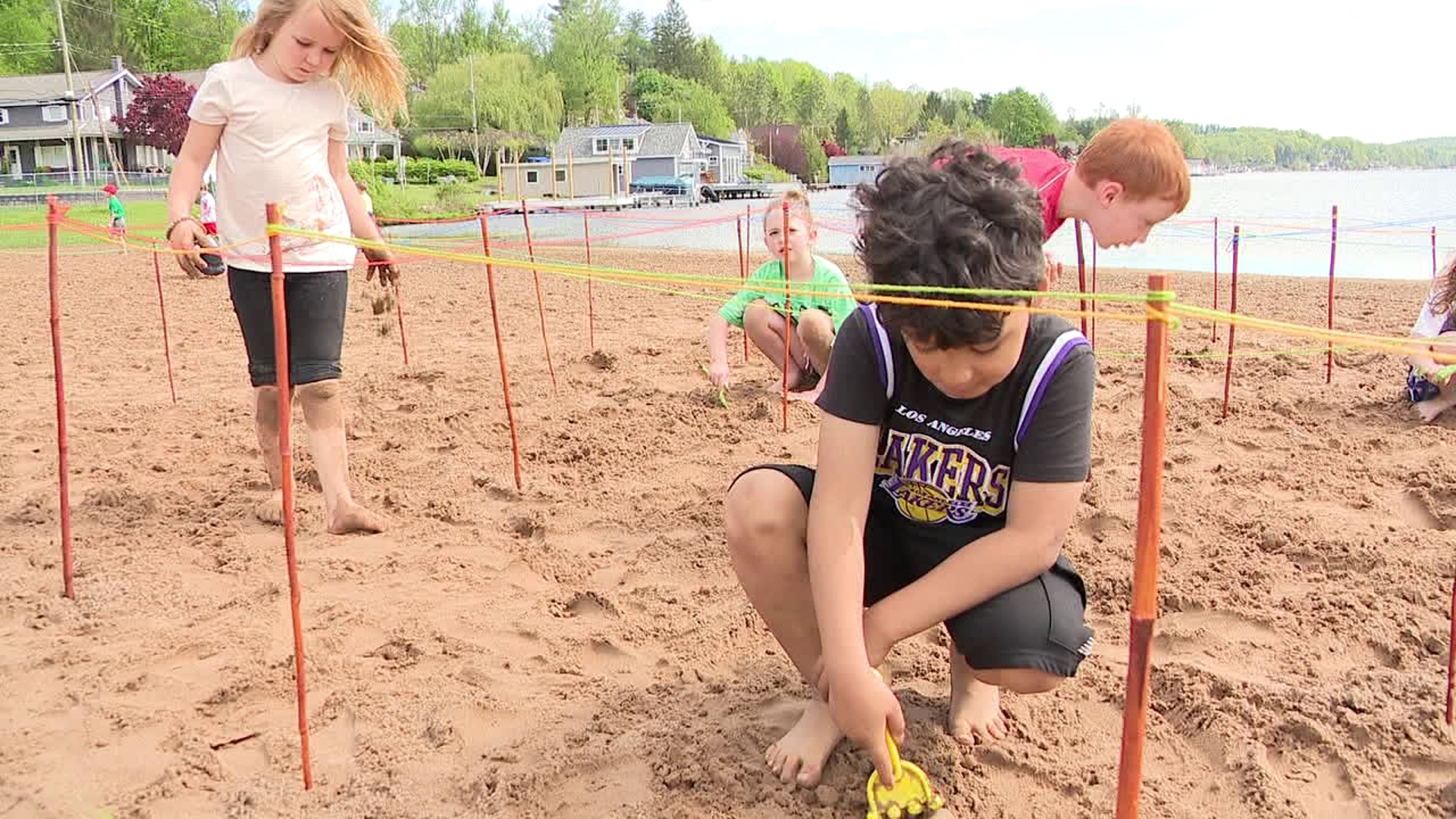 Hundreds of elementary school students in Luzerne County went outside to learn on Wednesday.