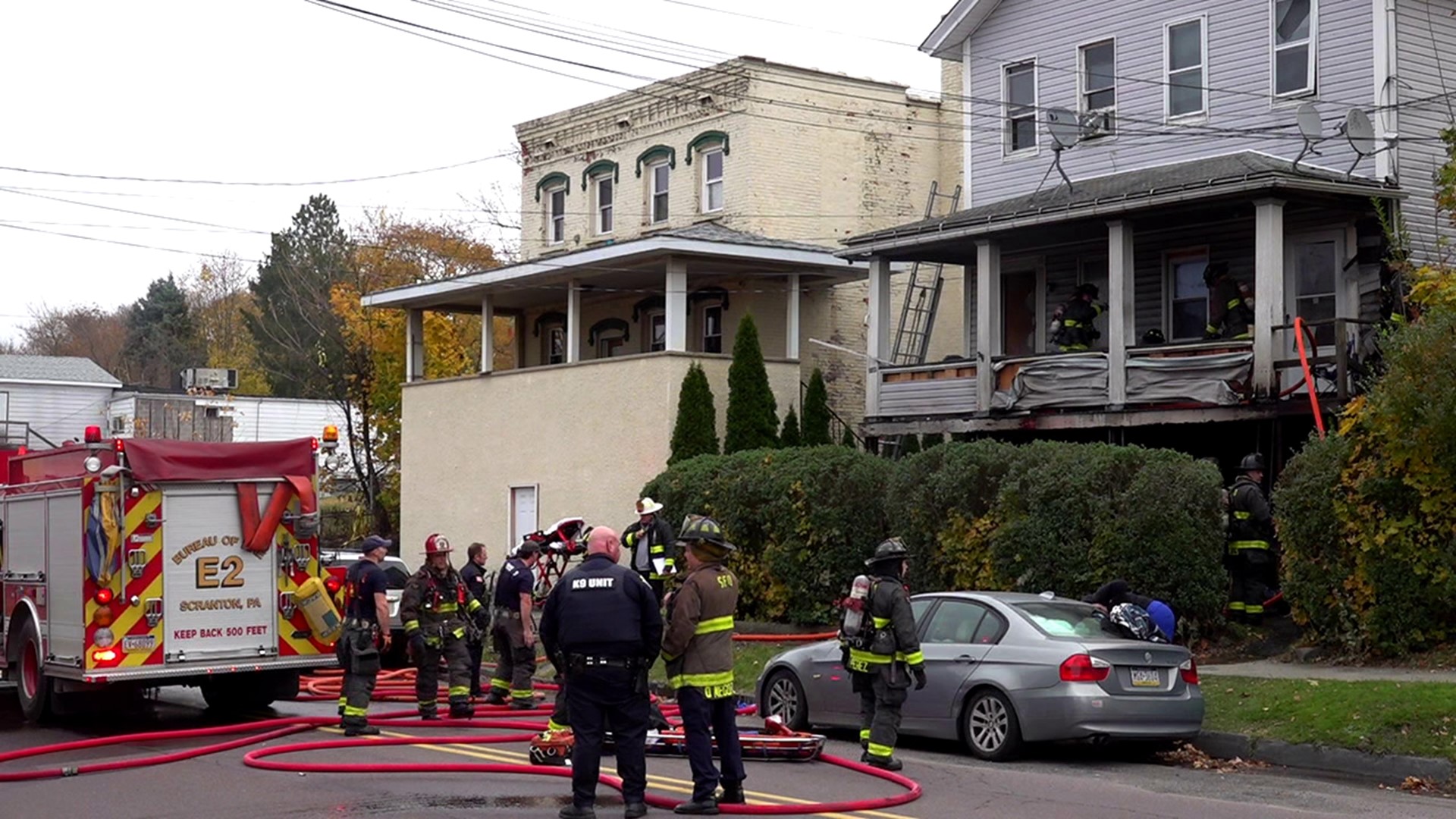 Police were called to the home along Cedar Avenue for reports of a domestic shortly before flames broke out.