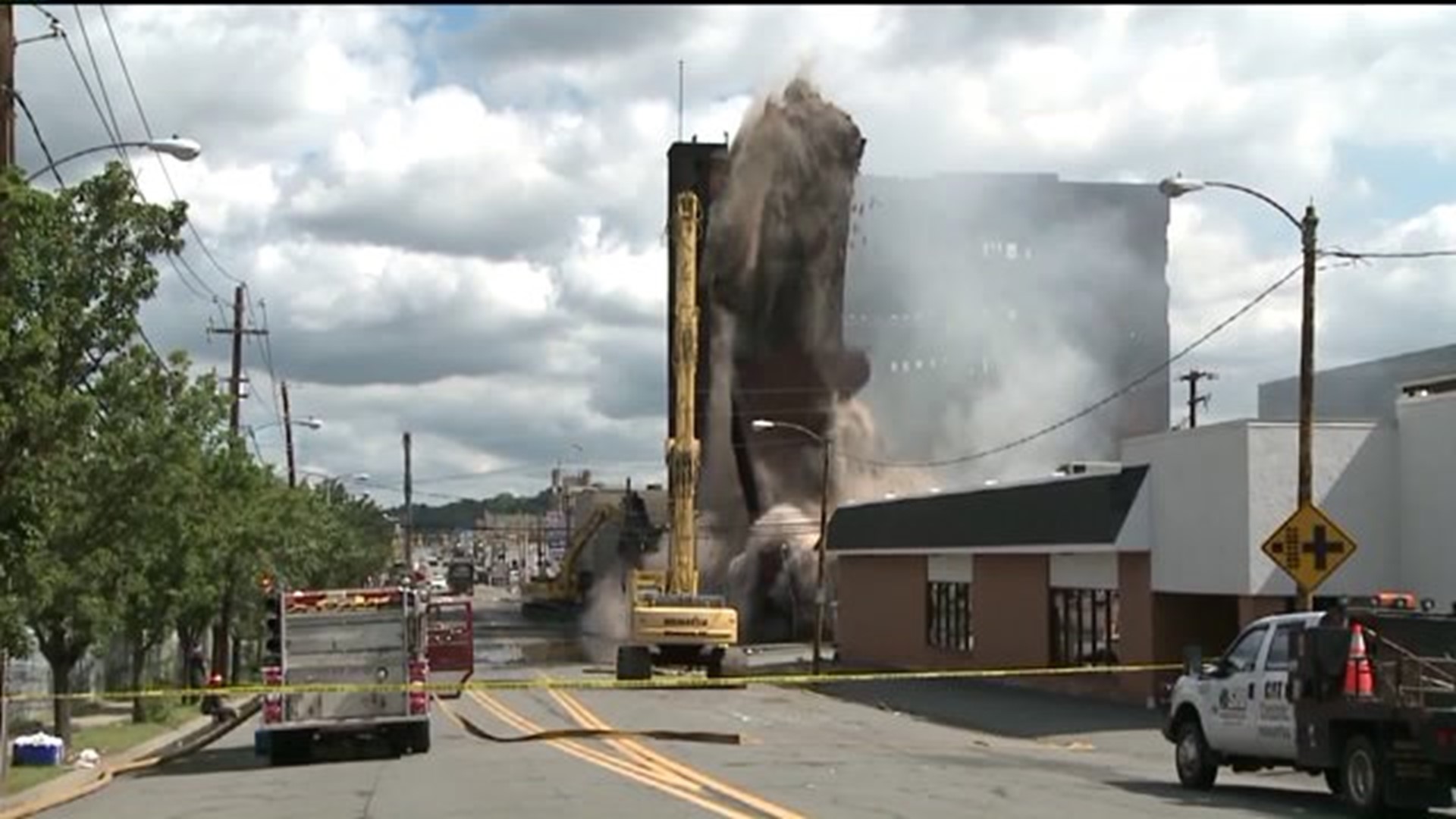 Ruins of Tire Warehouse Come Crashing Down