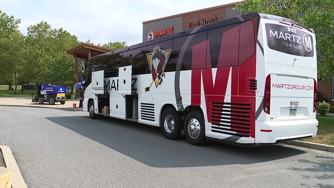 WilkesBarre/Scranton Penguins stuff the bus for kids