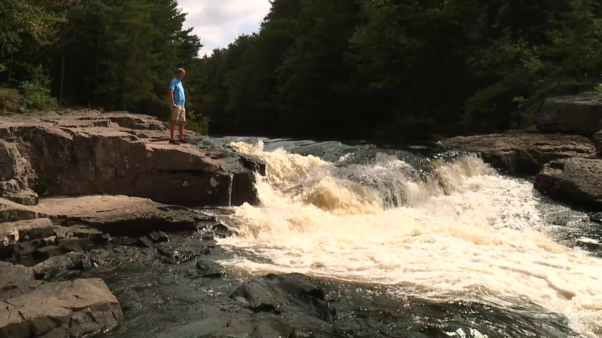 Take a minute to cool off with Jon Meyer along Tobyhanna Creek in Monroe County.