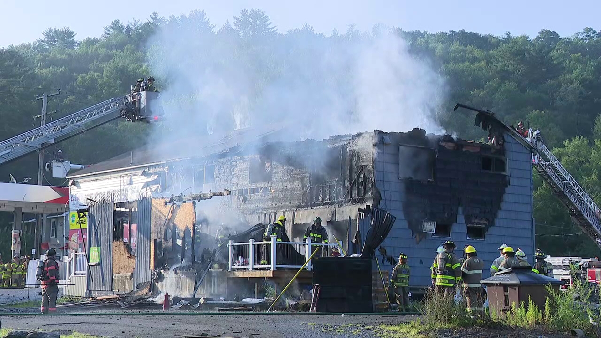 Flames broke out just before 6 a.m. at ASP Expressway along Route 267 in Choconut Township.