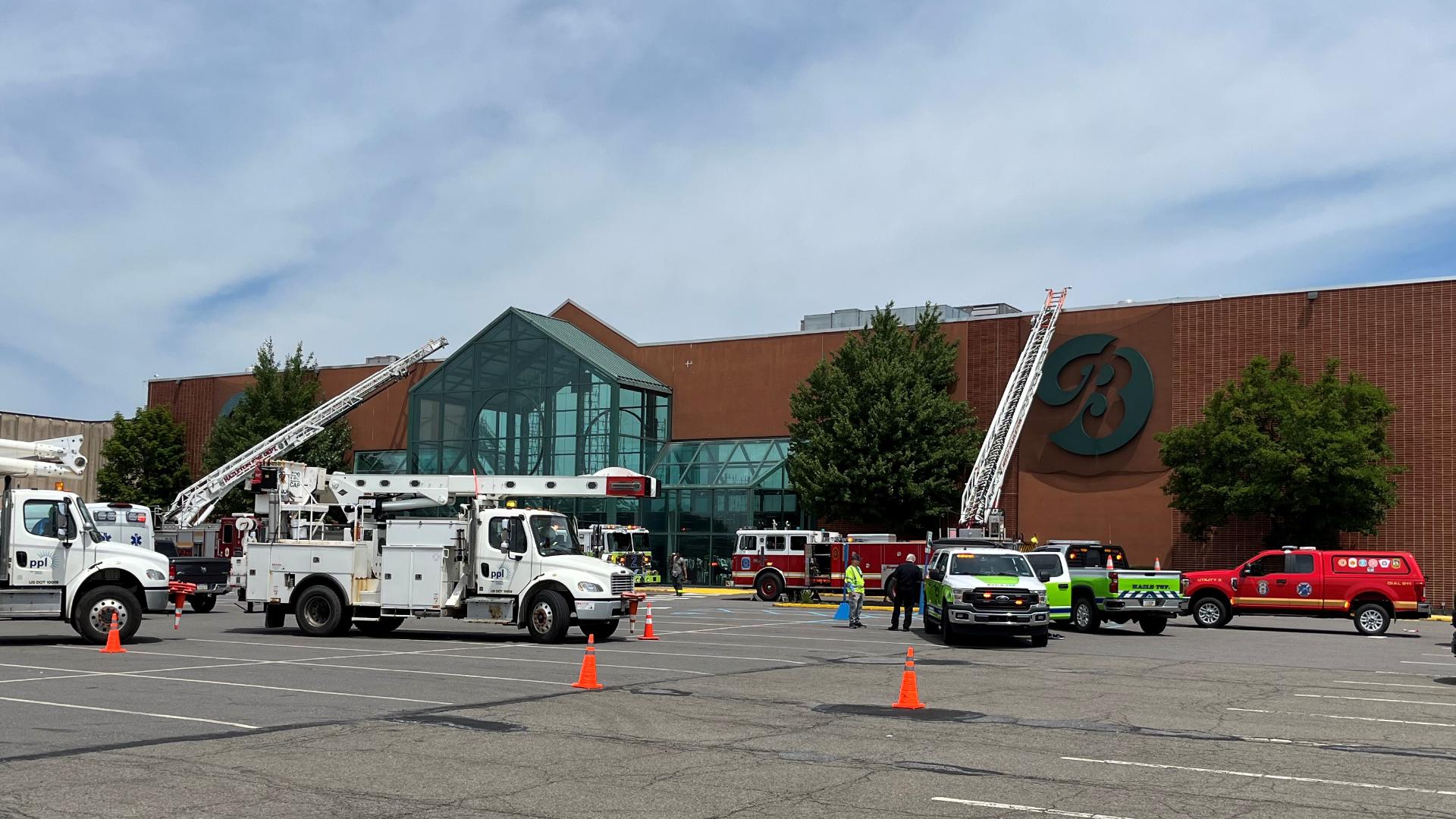 Firefighters were called to the Laurel Mall near Hazleton Tuesday morning.