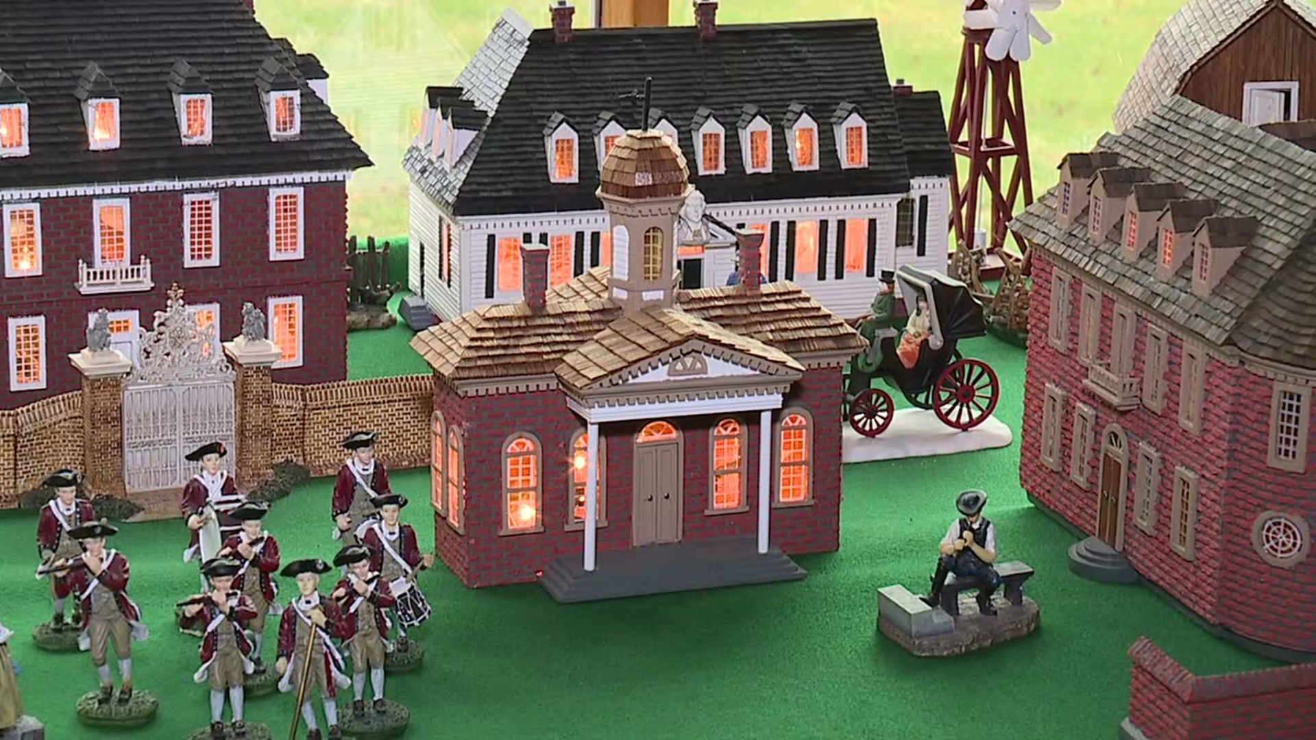 Eugene Dubinsky is creating a miniature colonial town in his living room, down to the smallest details.