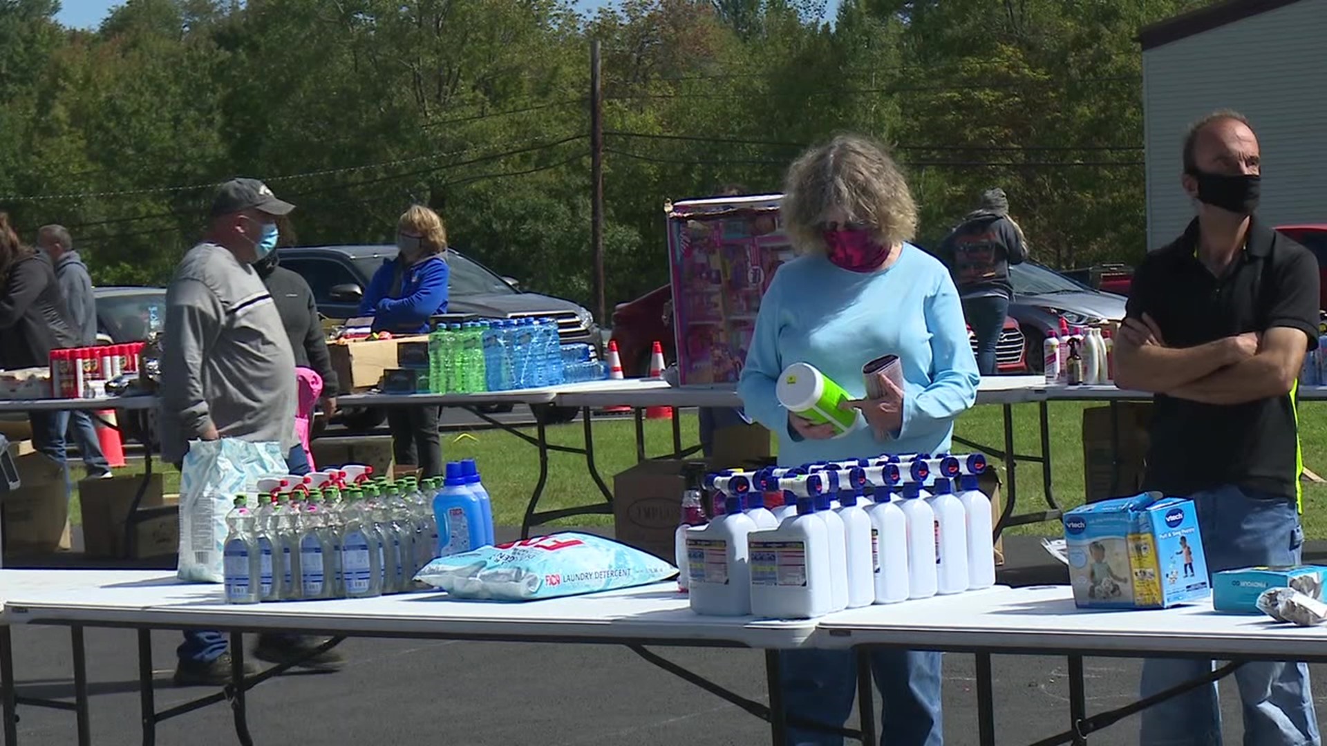 Two trailers were worth of items were donated by Walmart to help the Coolbaugh Township Volunteer Fire Company.