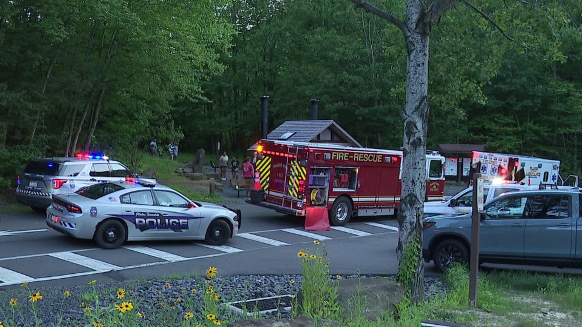 Water rescue crews were called to Seven Tubs Recreation Area just before 8 p.m. Sunday after a male jumped in and never resurfaced.
