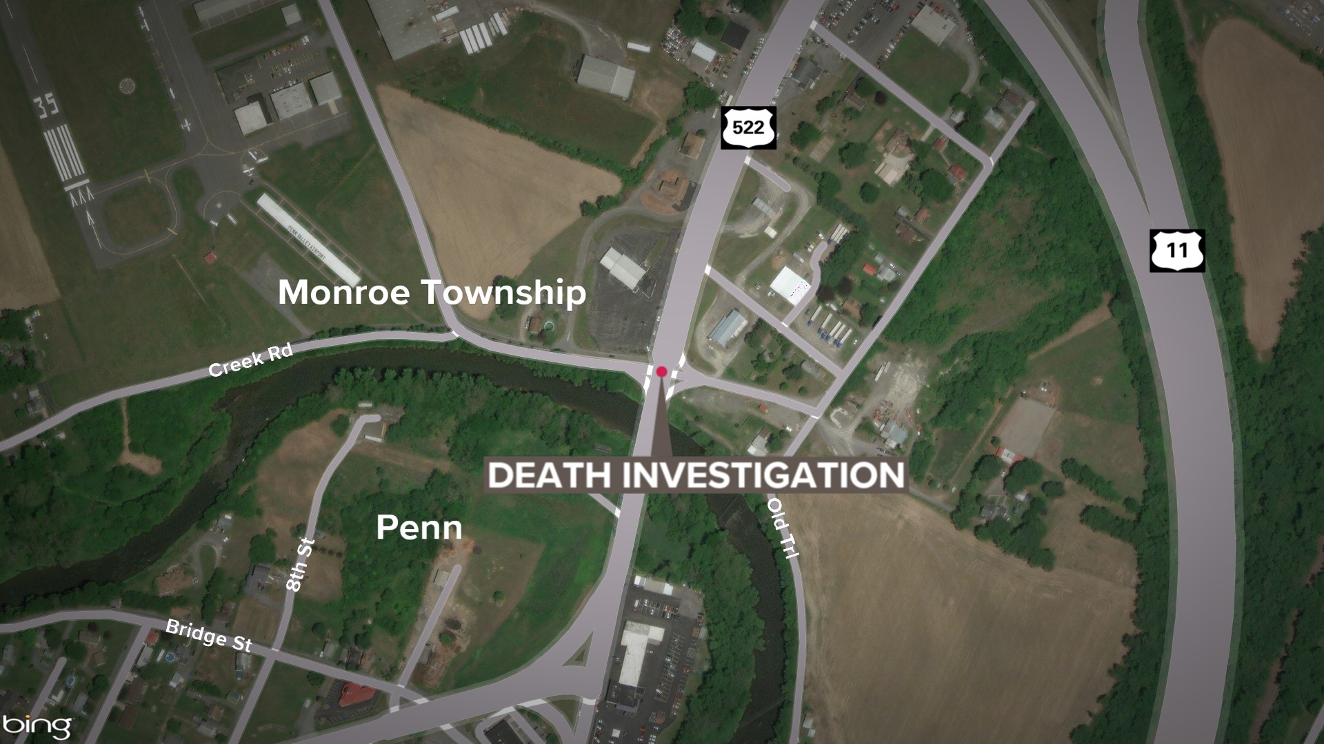 The body was found just before noon on Friday in Monroe Township.