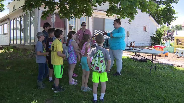Children learn about farming at Ag Camp