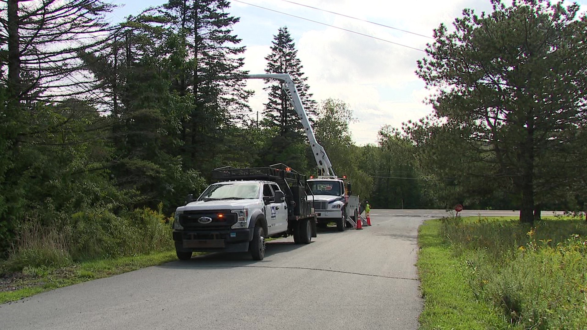 Heavy winds and rain knocked down trees and power to many parts of Susquehanna County.  We found crews fixing power lines and people clearing debris.