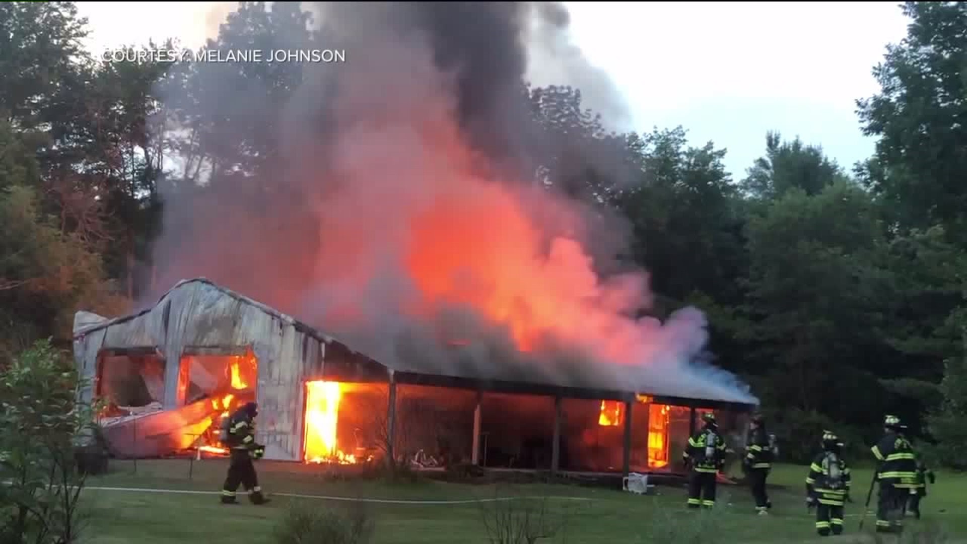 Garage Destroyed by Fire in Monroe County