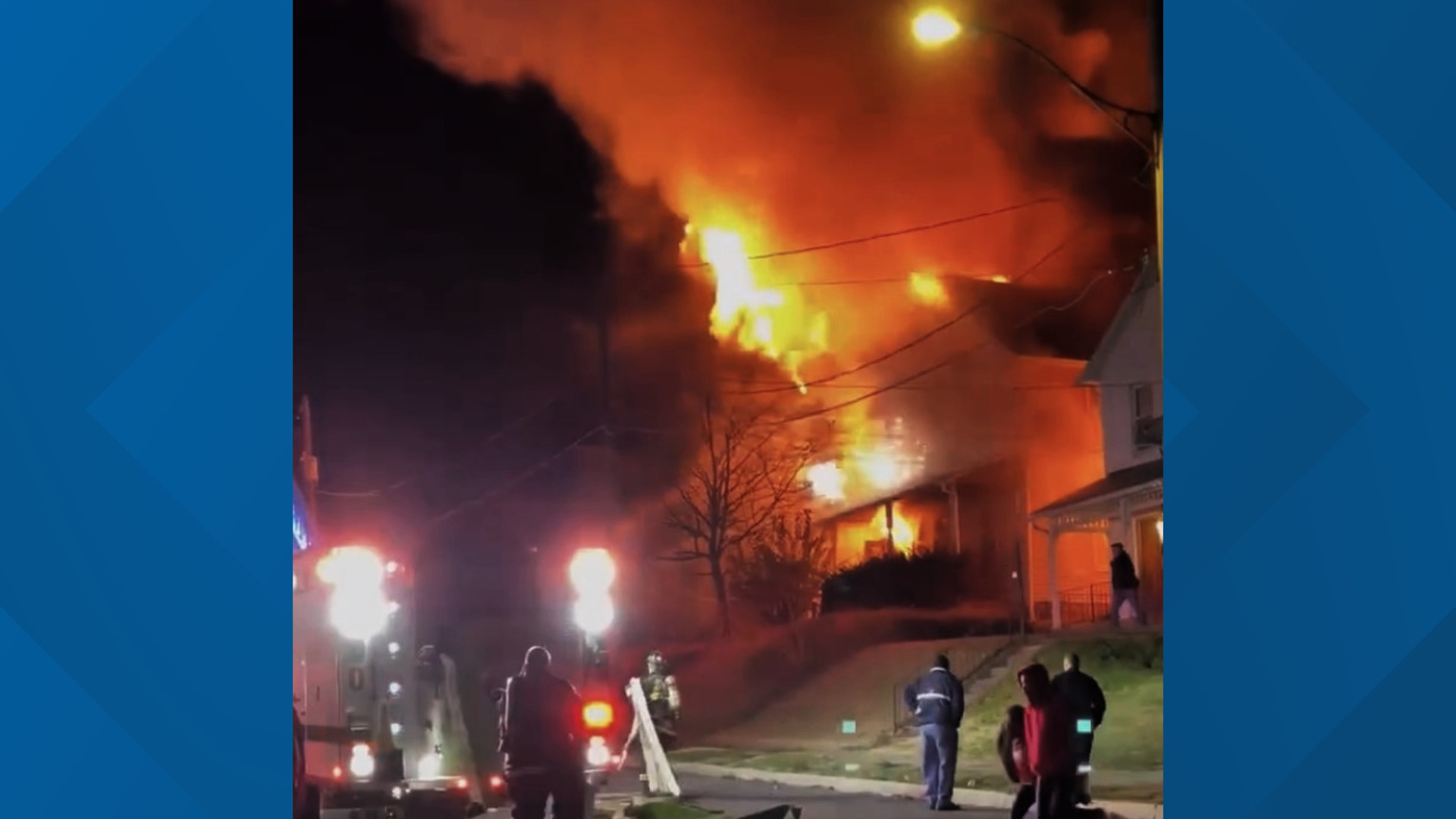 The fire on Hanover Street started around 8 p.m. on Monday.