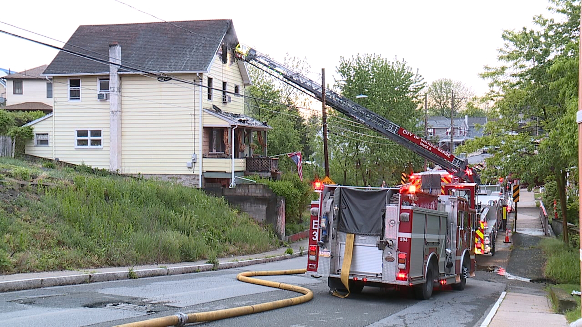 The fire started around 5:30 a.m. Saturday along McLean Street in the Diamond City.