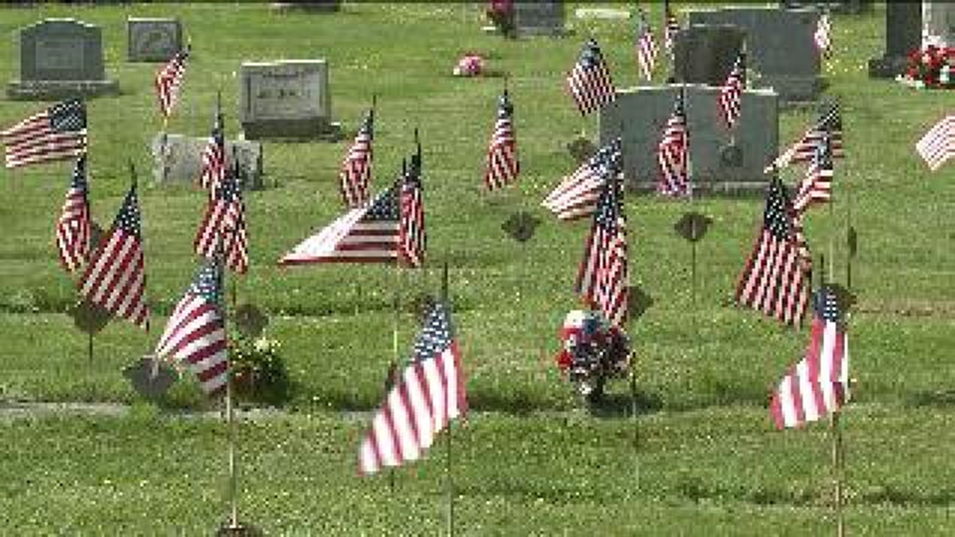Flags and Flowers Fill Scranton Cemetery