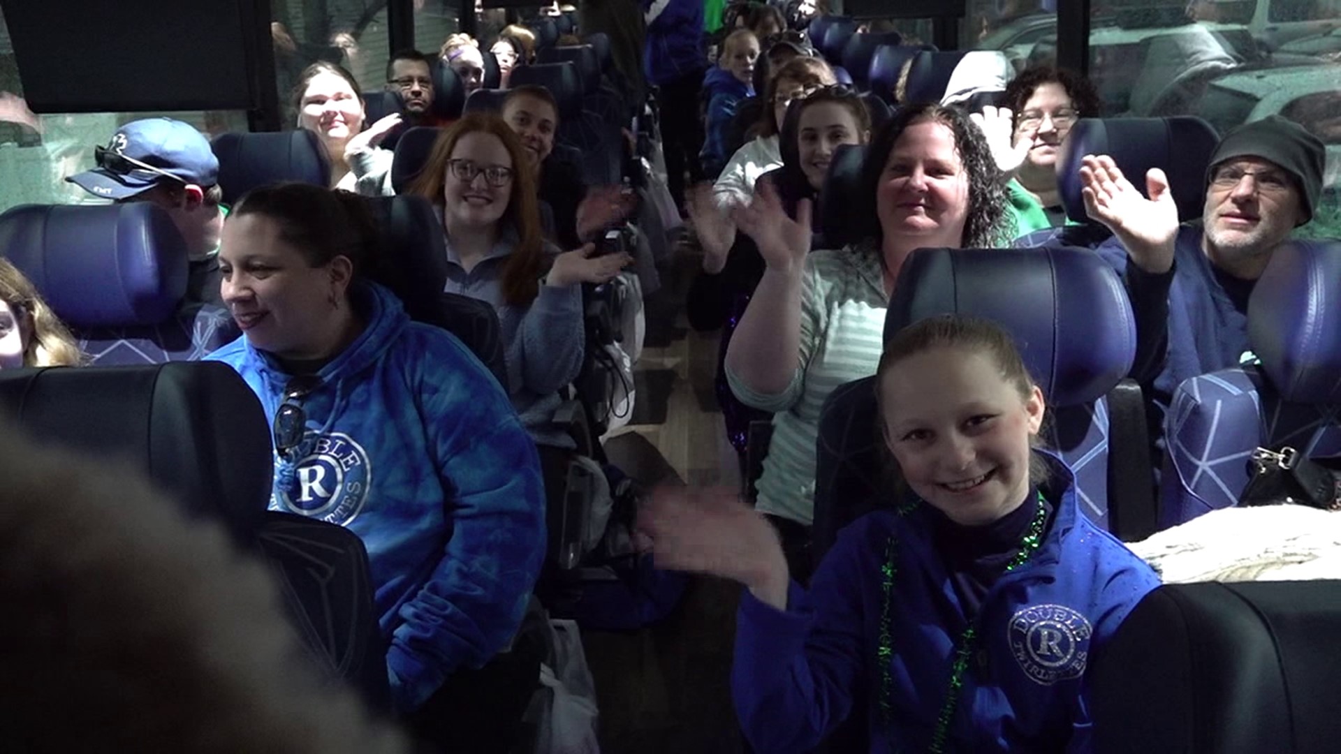 The Double "R" Twirlettes left Blakely for New York City Friday morning, where they will perform their way through the country's largest St. Patrick's Day parade.
