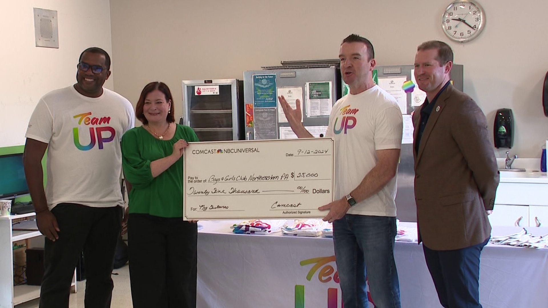 Comcast presented the Boys and Girls Club of Scranton with a check for $25,000 on Thursday.