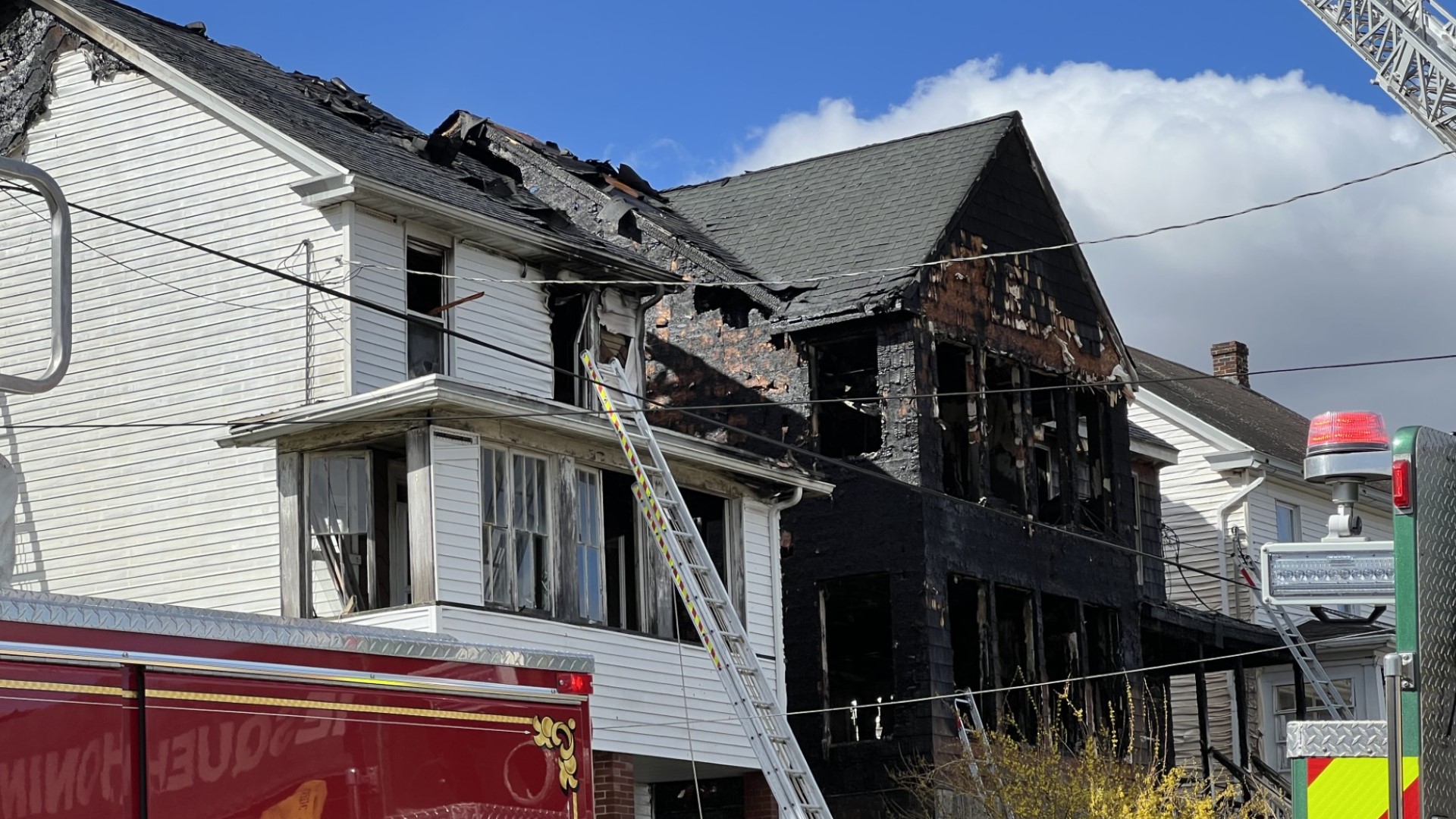 Crews were called to a house fire along the 200 block of E. Railroad Street in Nesquehoning just after 7 a.m. Sunday. It quickly spread to two neighboring homes.