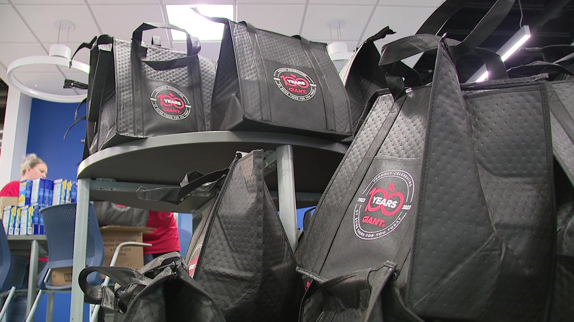 GIANT team members will pack and donate about 10,000 bags for kids all over our area who are heading back to school and rely on school programs for food.