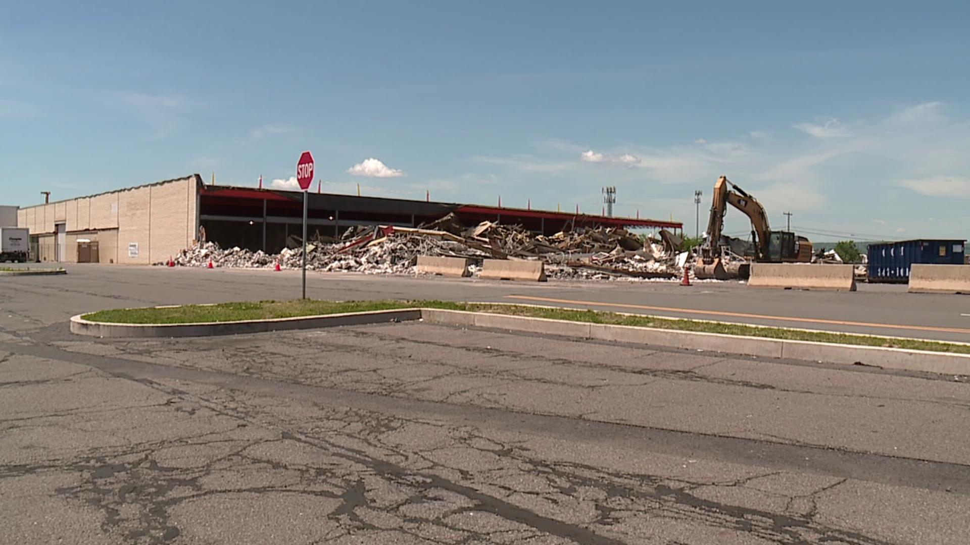 The former Kmart along Route 309 in Wilkes-Barre Township that closed back in 2020 is being torn down.