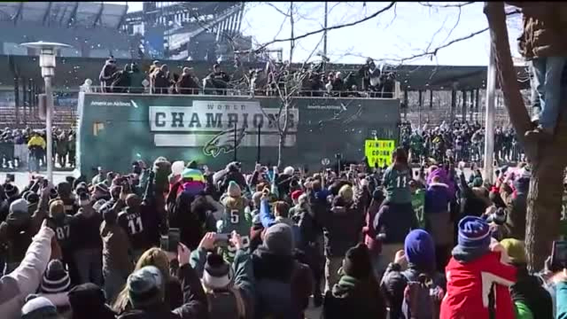 Local Fans Cheer Eagles Along Parade Route