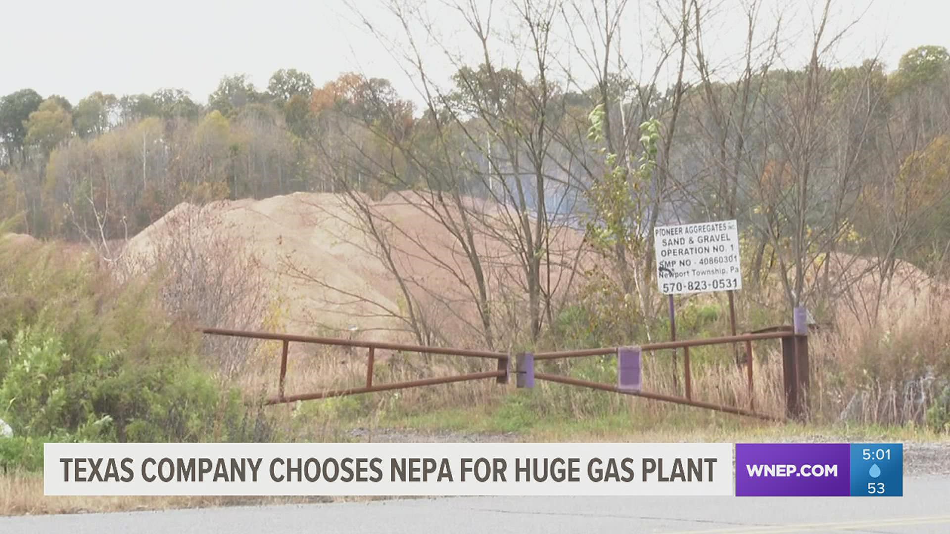 A gas company from Texas has chosen Northeastern Pennsylvania as the home for its newest facility, investing billions to see it happen.