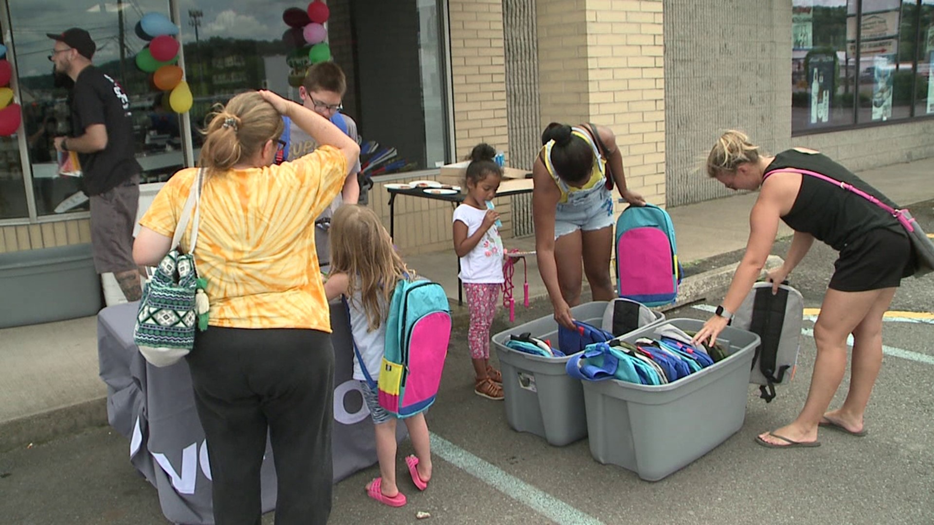 Families picked up free school supplies across our area on Sunday.