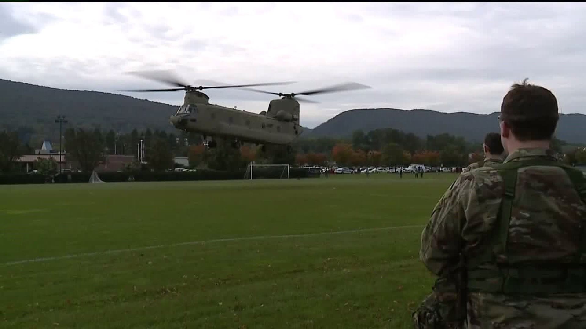 Army Helicopter Lands at Penn College to Transport ROTC Cadets