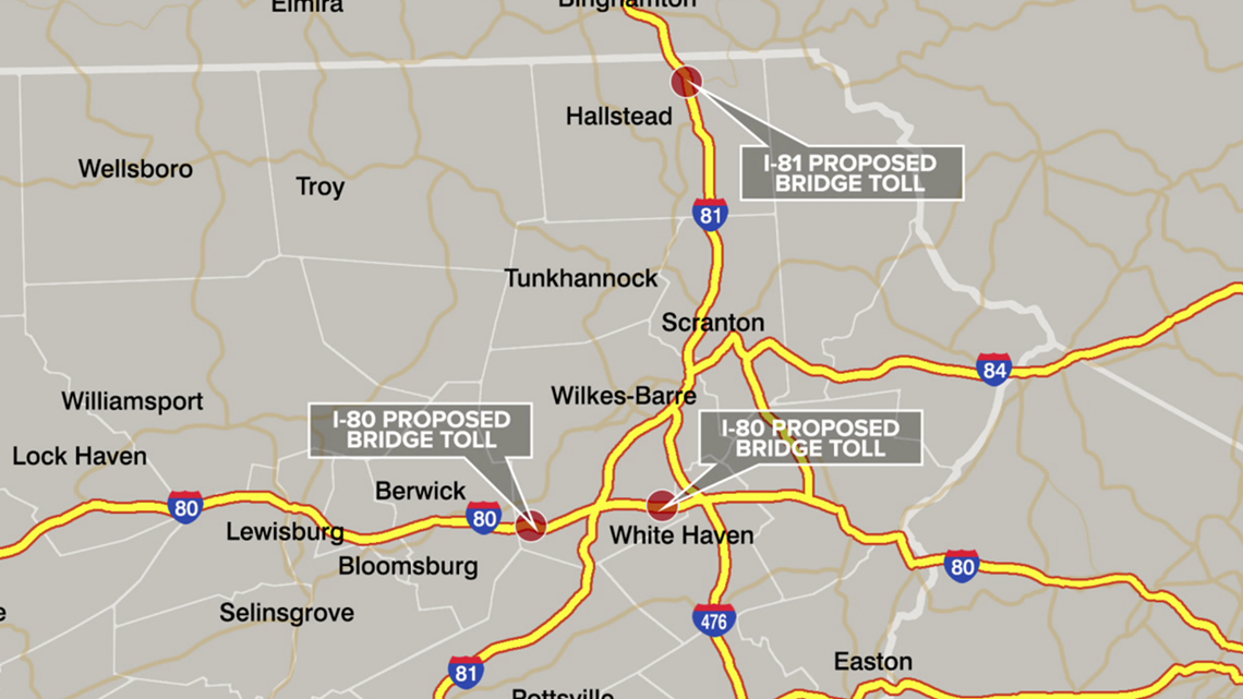 Bridge Clearance Map Pa Penndot Proposes Tolling On Some Local Bridges | Wnep.com