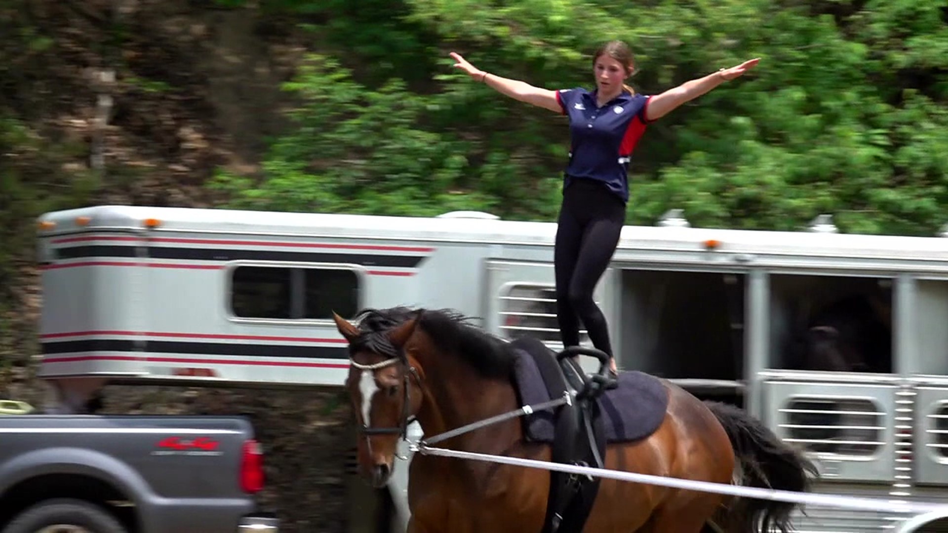 To support a national-winning equestrian vaulter, many spent the afternoon cheering her on as she trains for an international competition.