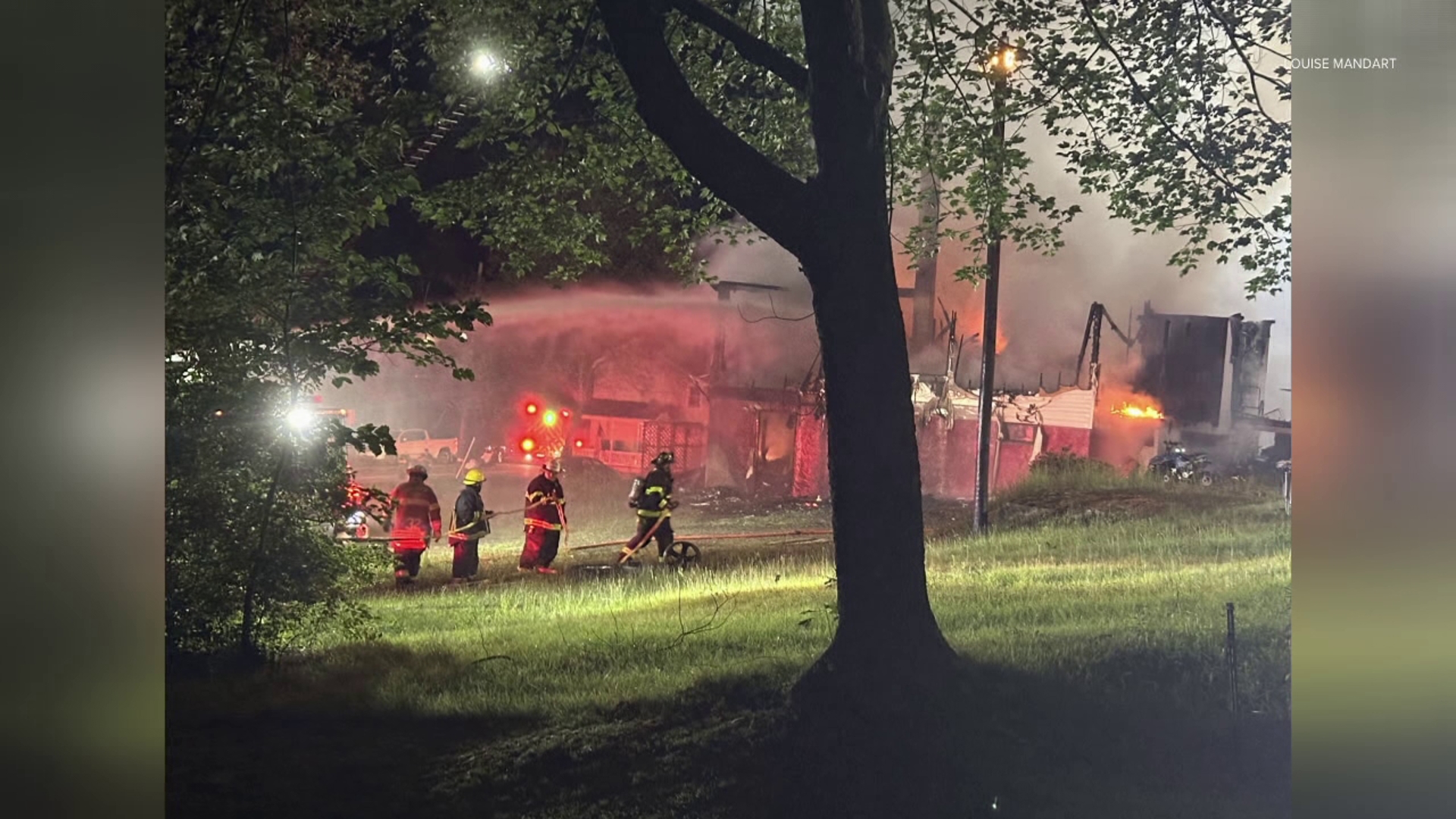 Flames broke out around 2 a.m. Wednesday at the intersection of Yard and Stock Streets in Nesquehoning.