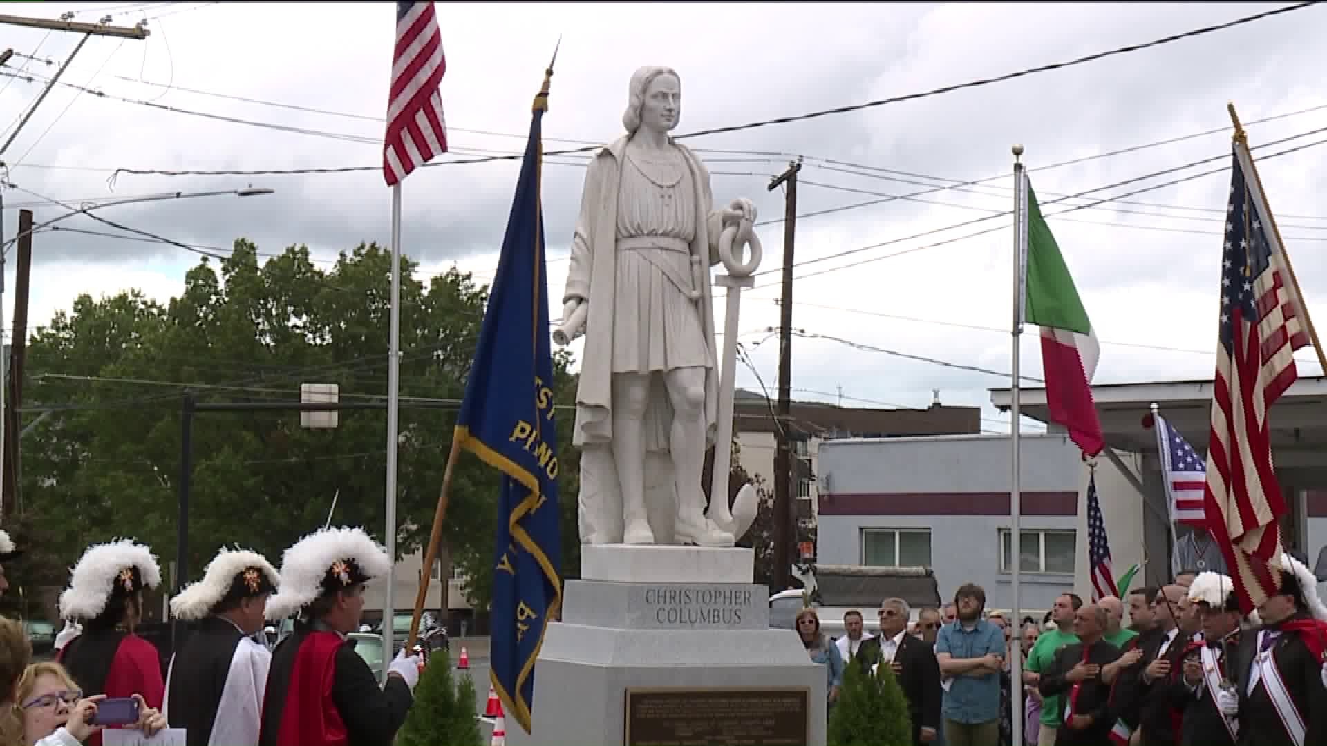 Columbus Statue Rededicated in Pittston