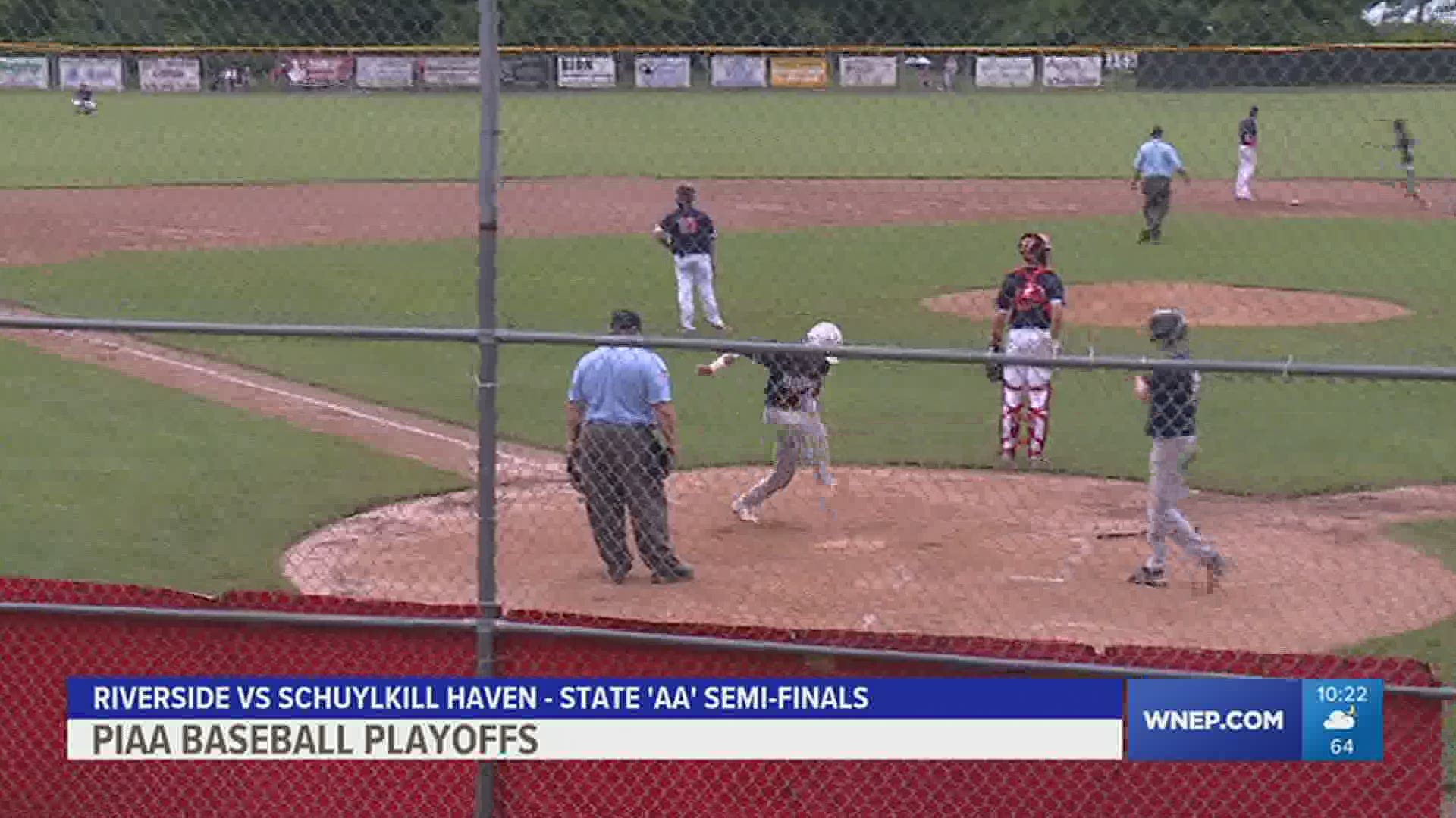 Schuylkill Haven outlasts Riverside, 8-7, to advance to the 'AA' HS baseball Finals.