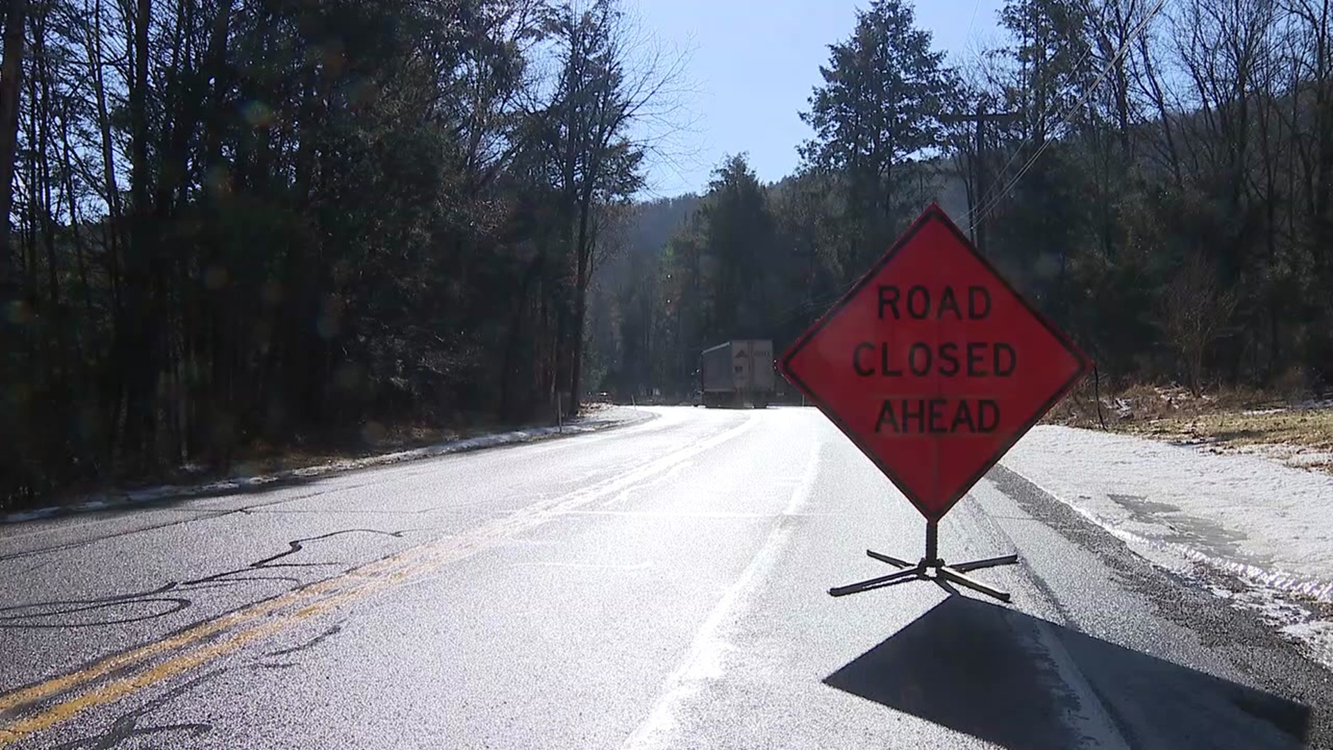 Part of a highway is shut down after a tractor-trailer wreck in central Pennsylvania.