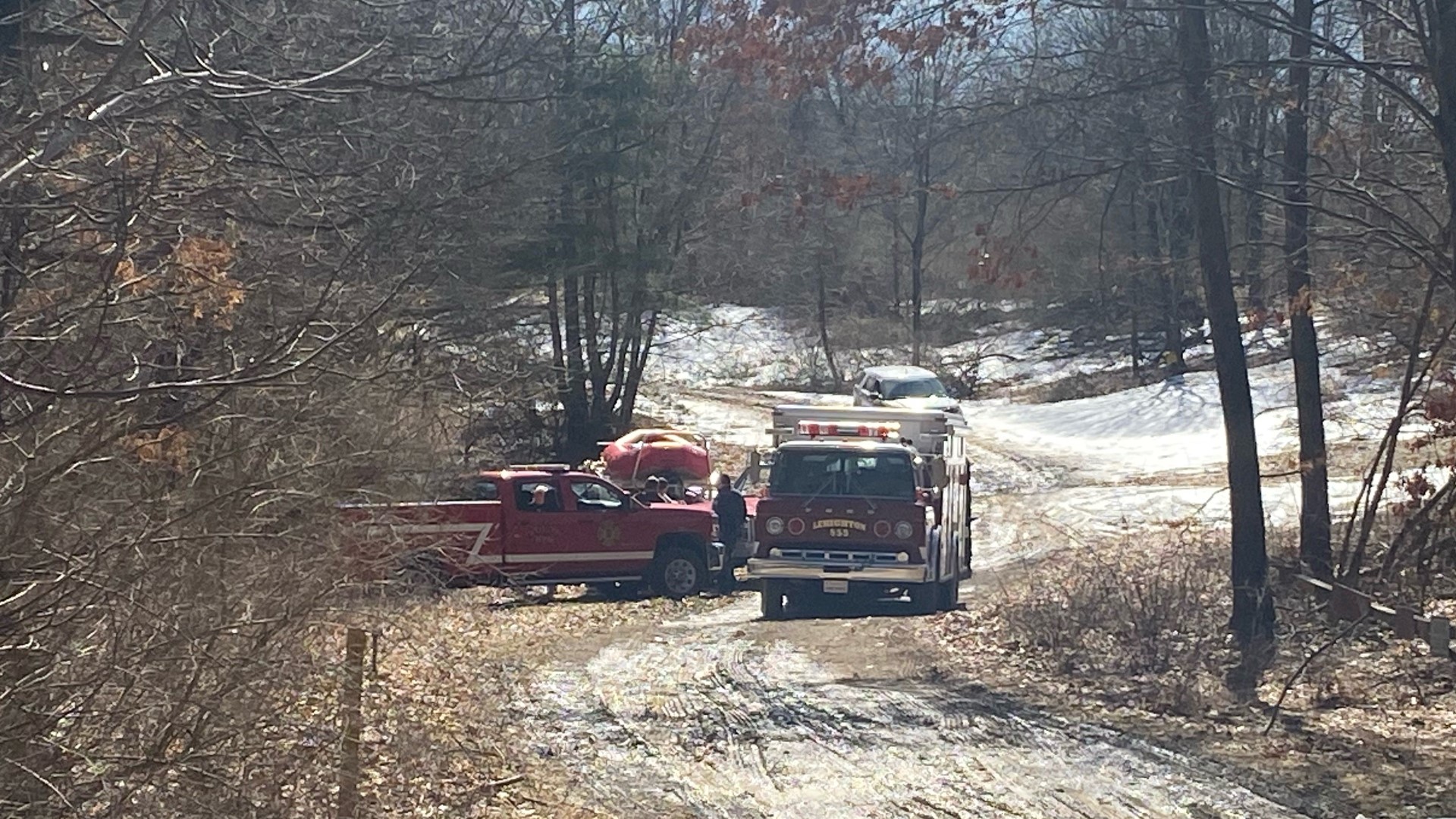 Police say the missing man went ice fishing on Thursday but did not return home.