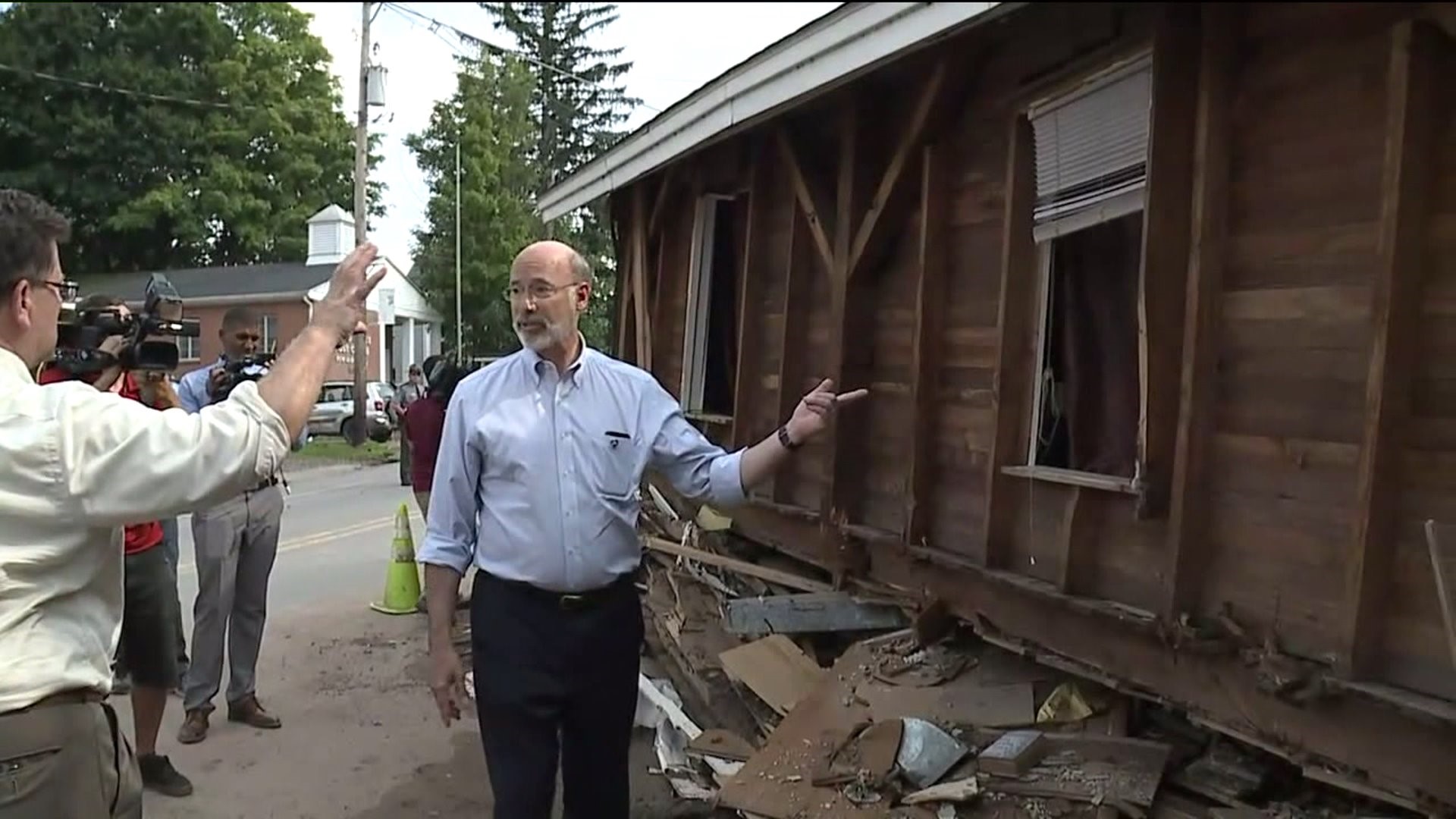Governor Tours Flood Damage in Bradford County