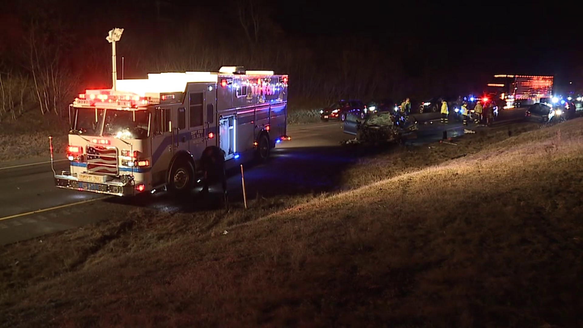 Interstate 80 East in Scott Township was closed for several hours after two separate vehicle crashes, one of which was fatal.