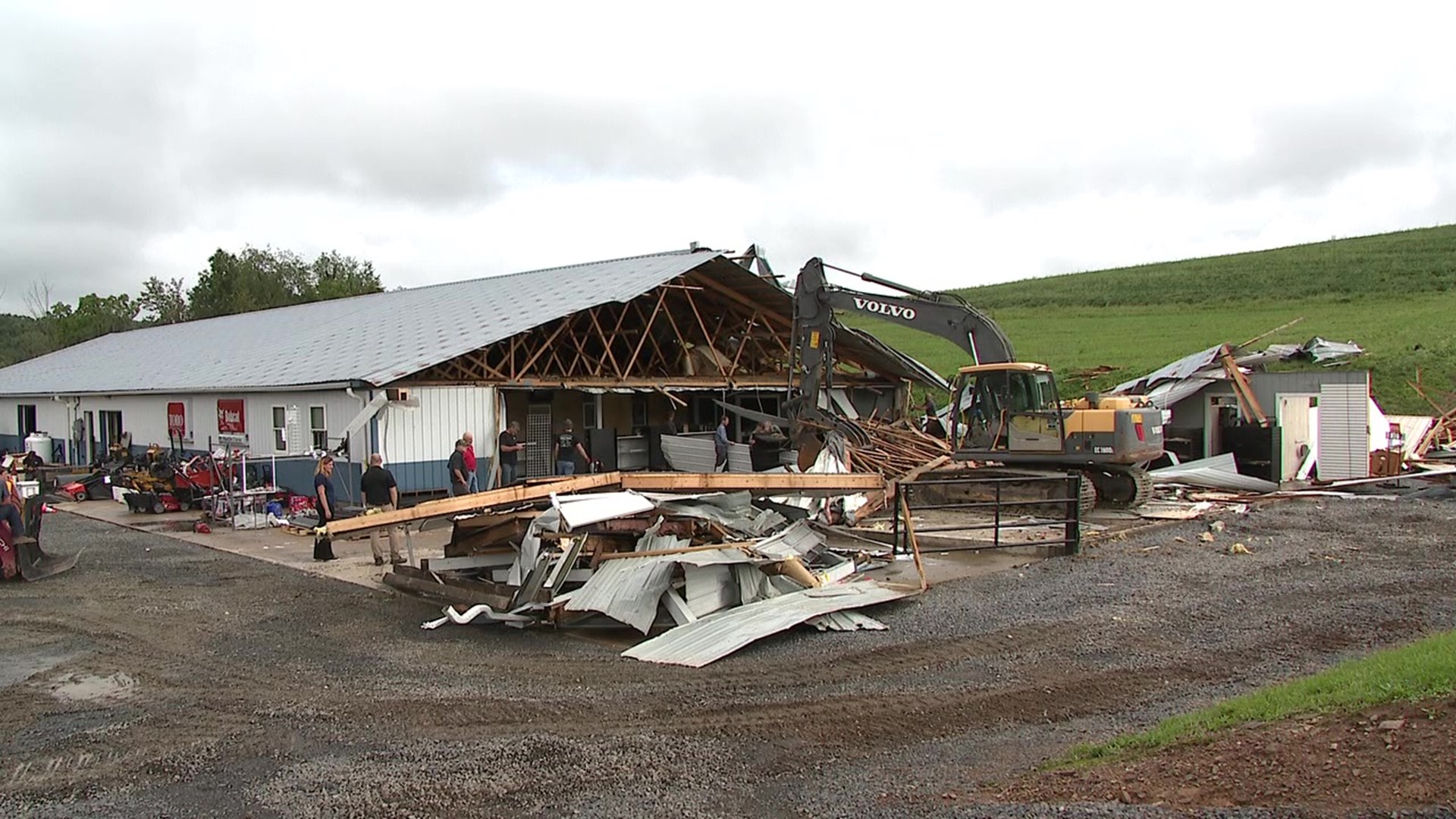In the blink of an eye, a lawn care business near Elysburg saw its showroom destroyed.