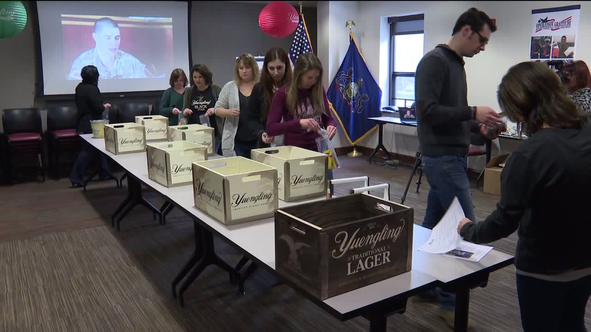 Yuengling Brewery Workers Assemble Care Packages for Operation Gratitude