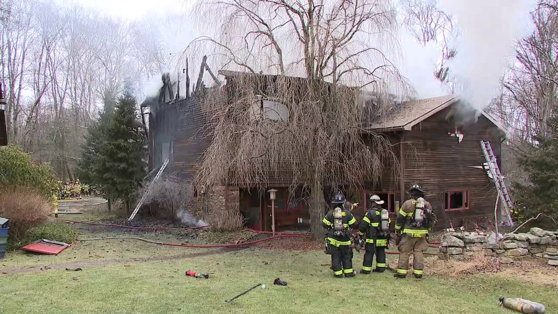 Flames broke out shortly after 11 a.m. Monday morning along Morgan Valley Road in Bastress Township.