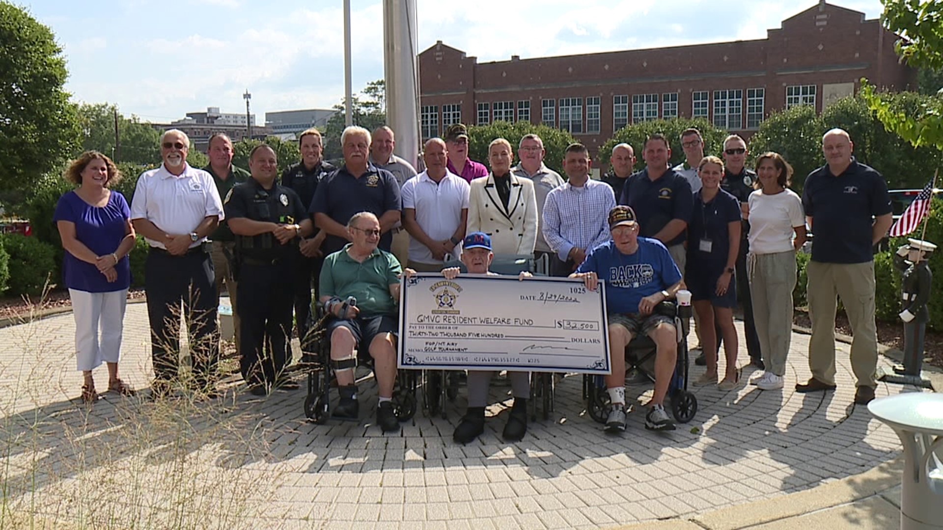 The Fraternal Order of Police Scranton/Dunmore Chapter presented a check for $32,500 to the Gino Merli Veterans Center.
