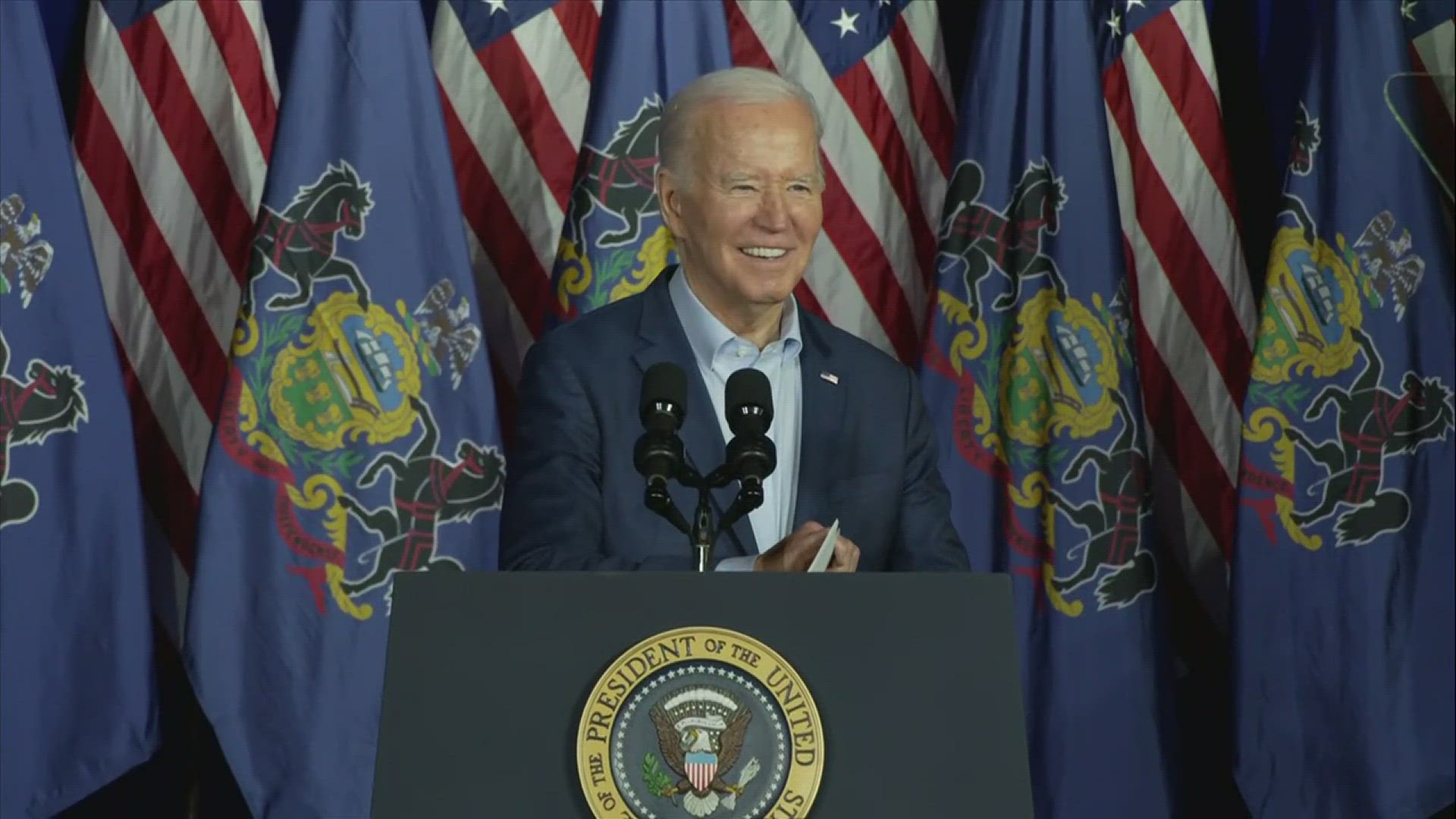 President Biden arrives in Scranton to speak about the economy during a three-day visit to the Keystone State.