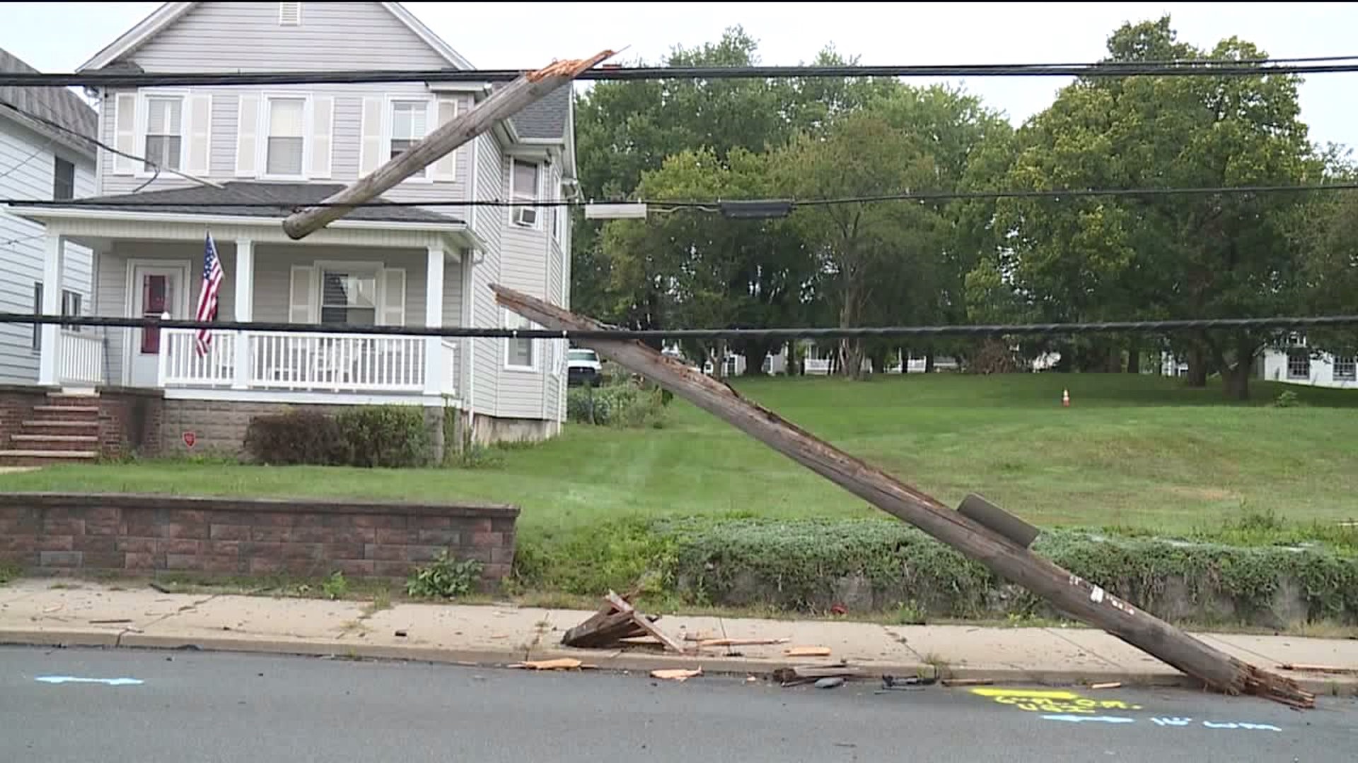 Crash Brings Down Utility Poles in Dickson City