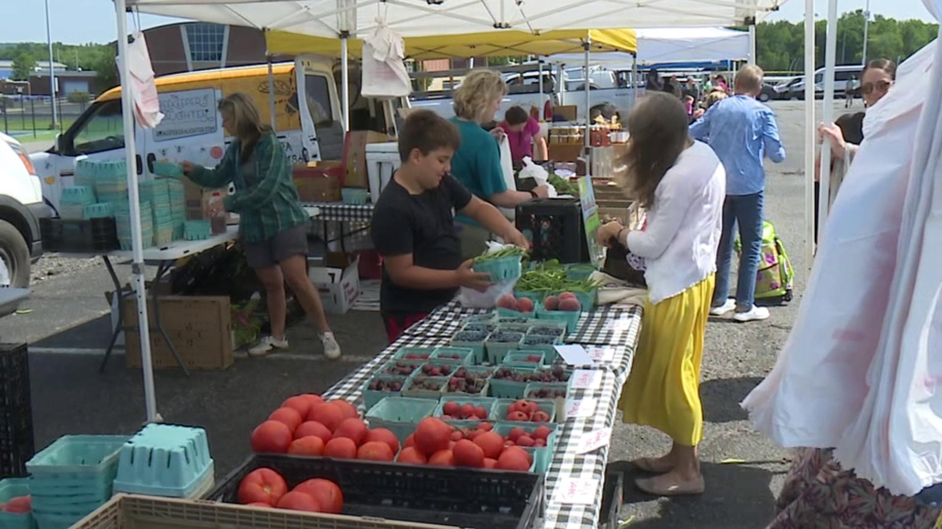 It was opening weekend for the Back Mountain Memorial Farmers Market, held at Dallas High School, which raises funds for the local library.