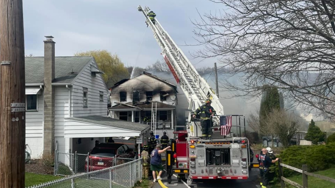 Nanticoke house fire sparks brush fire