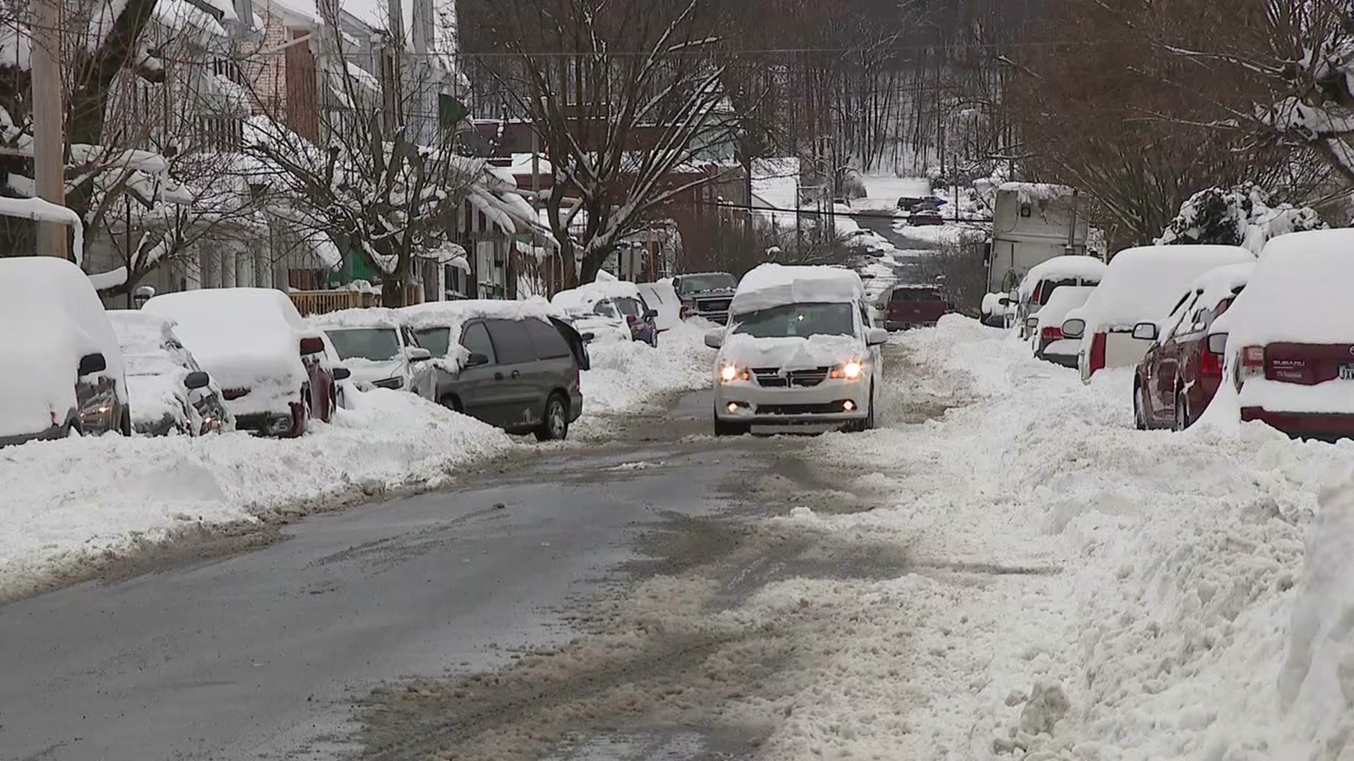 There was a lot of snow to clean up in central Pennsylvania, and many people in the Coal Region spent the day doing just that.