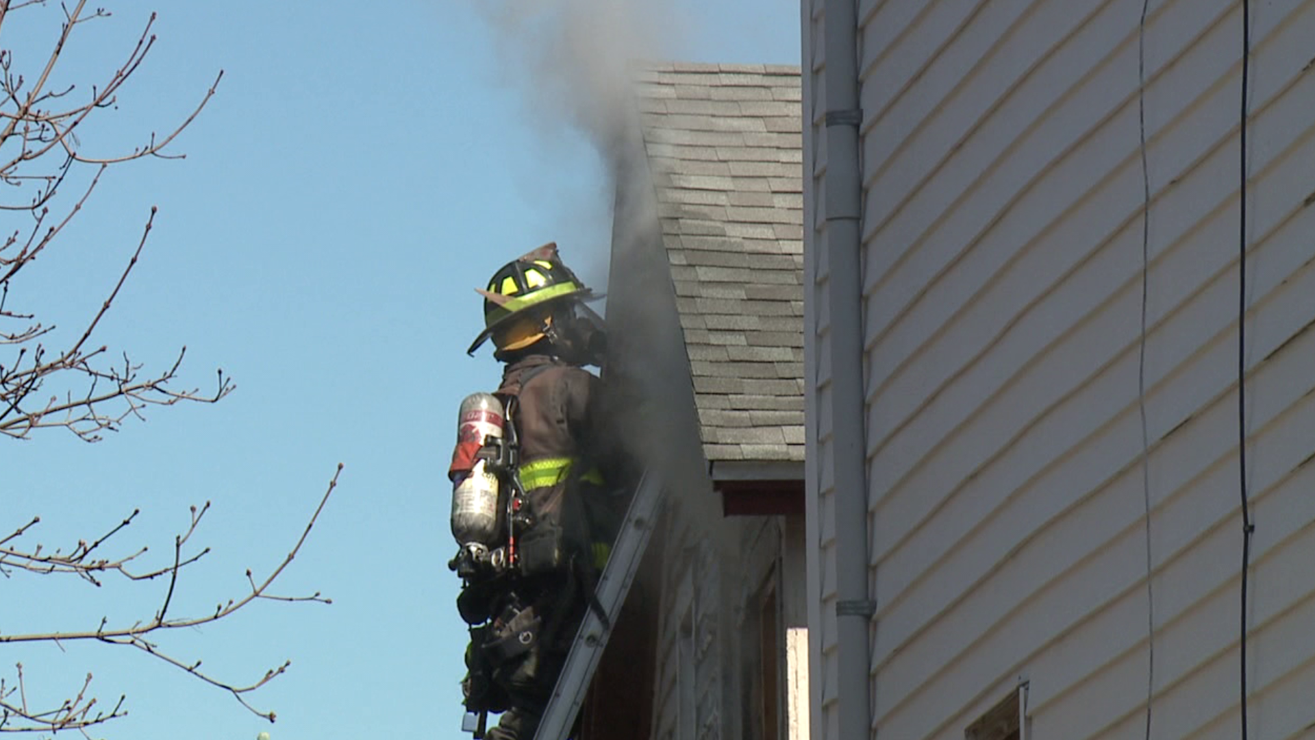 Flames broke out just after 1:30 p.m. on Saturday in the city.